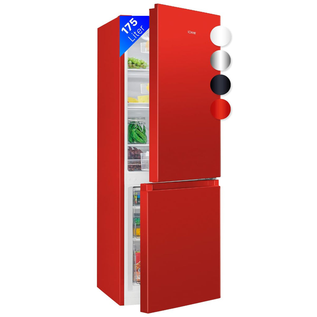 Bomann® Kühlschrank mit Gefrierfach | Energieklasse E | 143cm | Kühl Gefrierkombination leise 39 dB | 3 Ablagen & 3 Schubladen | Türanschlag