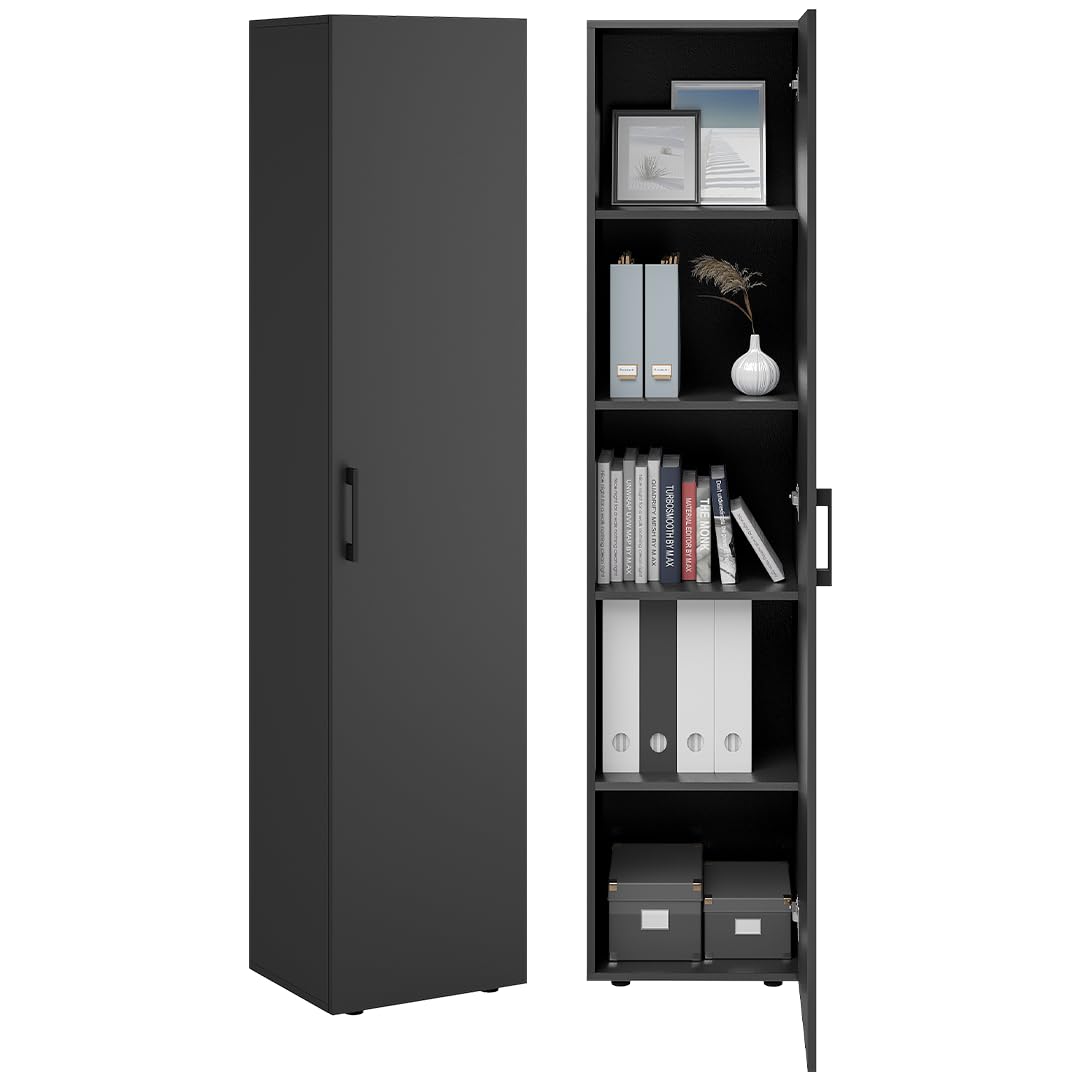 Bellamio Apol Besenschrank 60 cm breit, Weiß, Staubsaugerfach, Stauraum