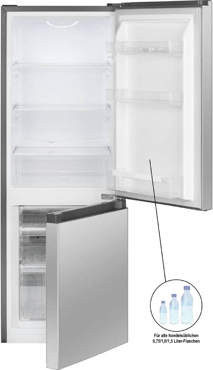 Bomann® Kühlschrank mit Gefrierfach | Energieklasse E | 143cm | Kühl Gefrierkombination leise 39 dB | 3 Ablagen & 3 Schubladen | Türanschlag