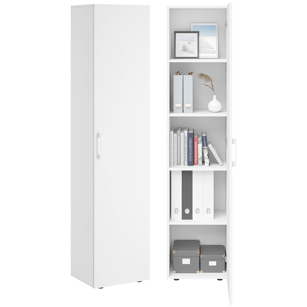 Bellamio Apol Besenschrank 60 cm breit, Weiß, Staubsaugerfach, Stauraum