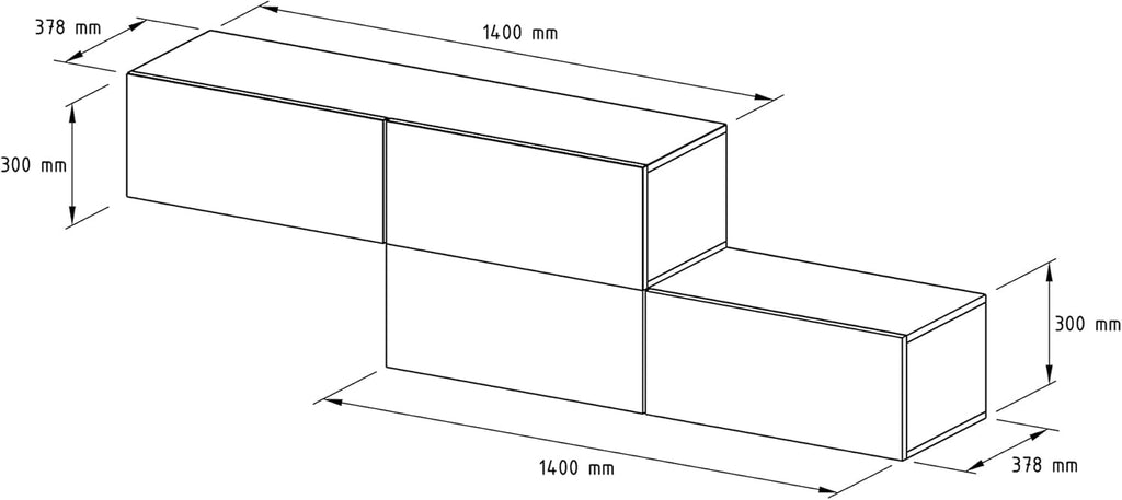 Planetmöbel Garderobe Flur mit Stauraum, Wandgarderobe mit 2 Klappen, Dielenschrank aus Holzwerkstoff Gold Eiche/Anthrazit