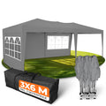 Kronenburg Faltpavillon wasserdicht Dachmaß 3 x 3 m UV Schutz 50+ Pavillon in Champagner mit 4 Seitenteilen