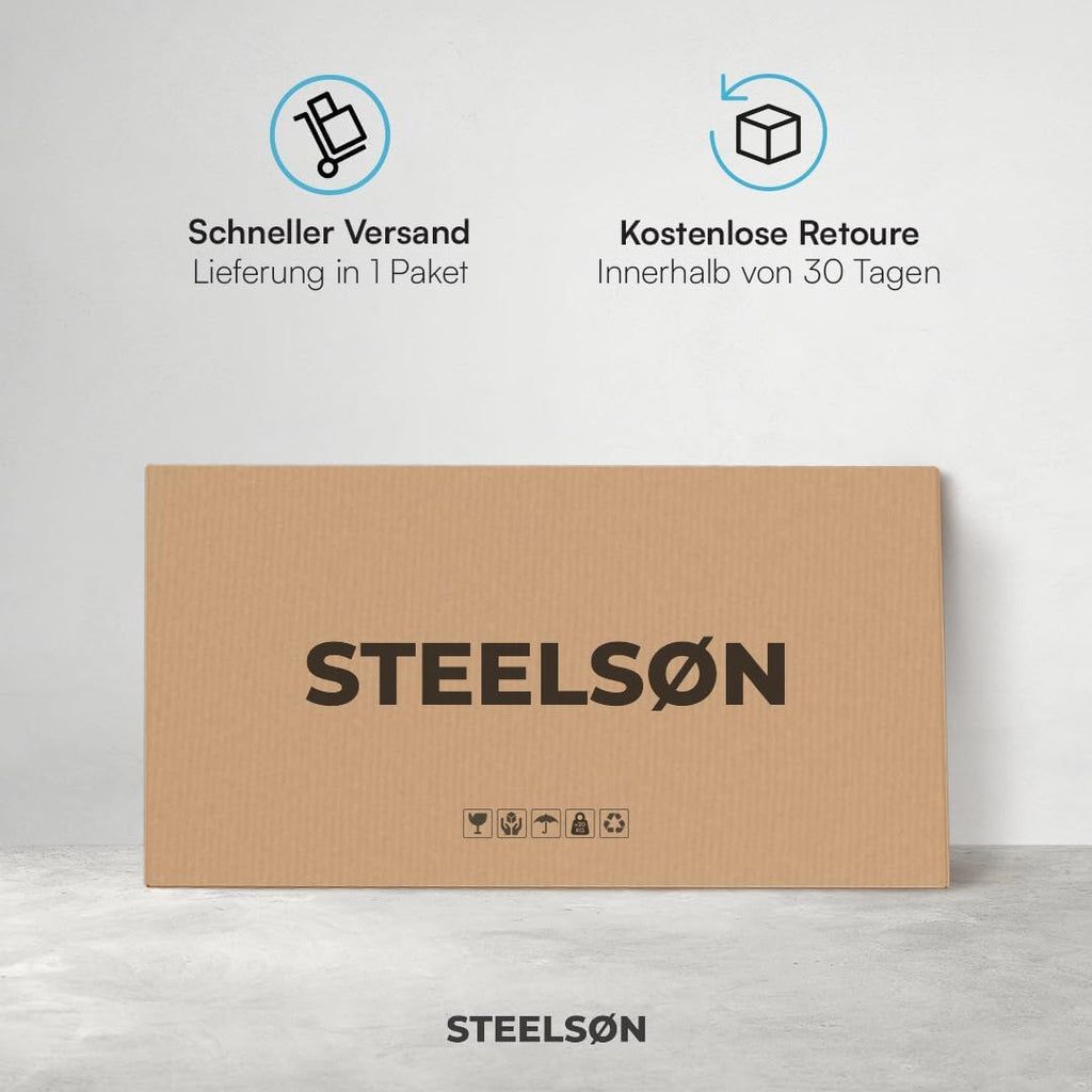 STEELSØN Dorado Gartenbox Metall Anthrazit – Wasserdichte Auflagenbox abschließbar mit Deckel & Gasdruckfeder