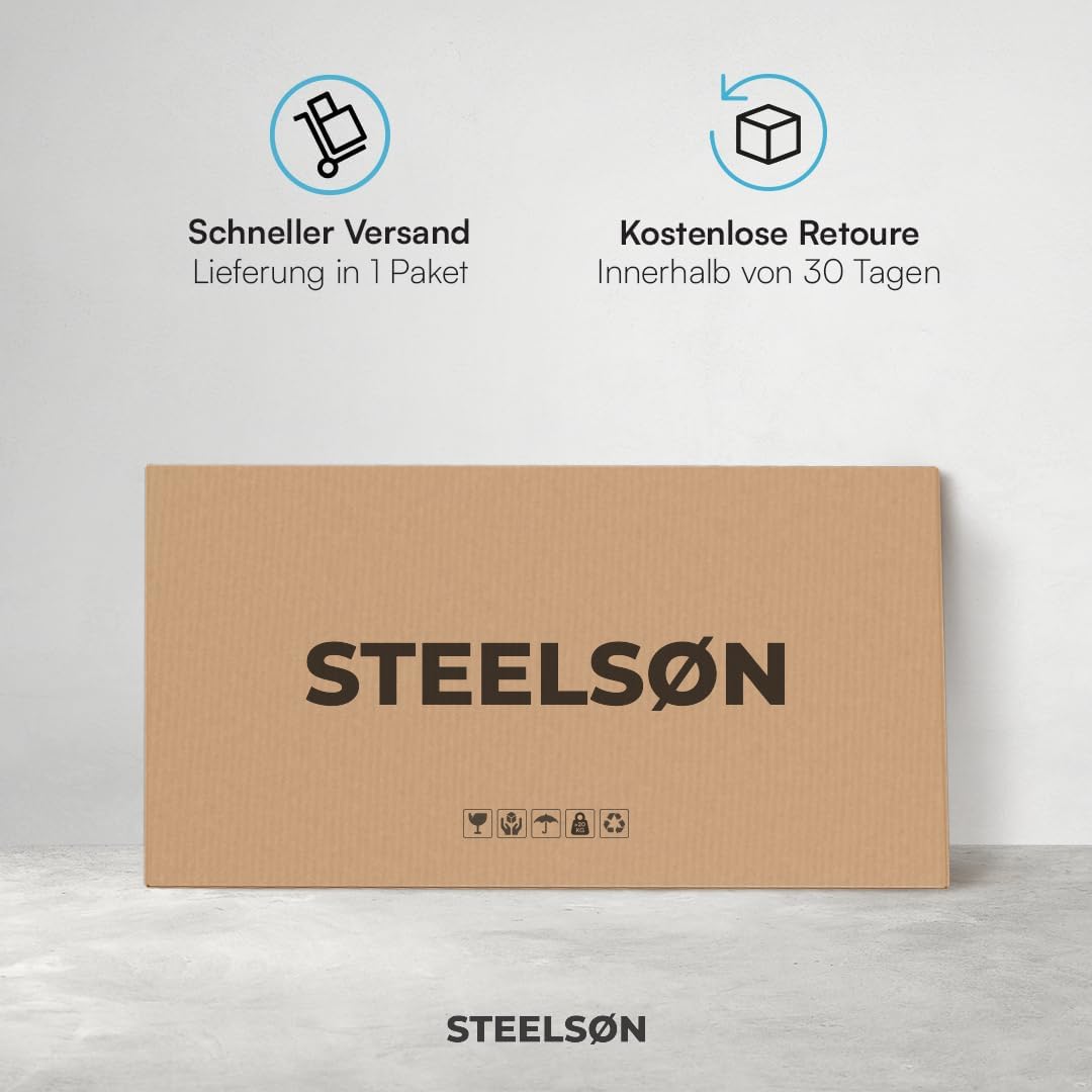 STEELSØN Dorado Gartenbox Metall Anthrazit – Wasserdichte Auflagenbox abschließbar mit Deckel & Gasdruckfeder