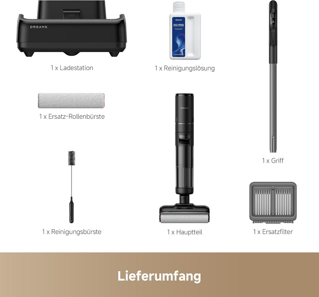 dreame H12 Pro FlexReach Nass- und Trockensauger, Flaches 180°-Design, Trocknung in 5 Minuten, 18.000 Pa Saugkraft, 90 °C Heißwäsche