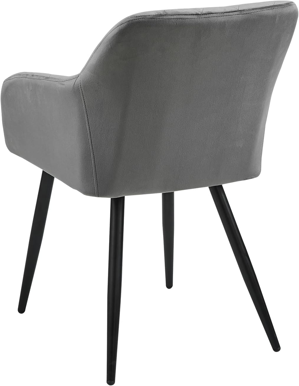 CLIPOP Esszimmerstühle 2er Set, Küchenstühle Grau Samtstoff stühle Polsterstühle mit Armlehne Metallbeine Polstersessel Stühle für Esszimmer Küche