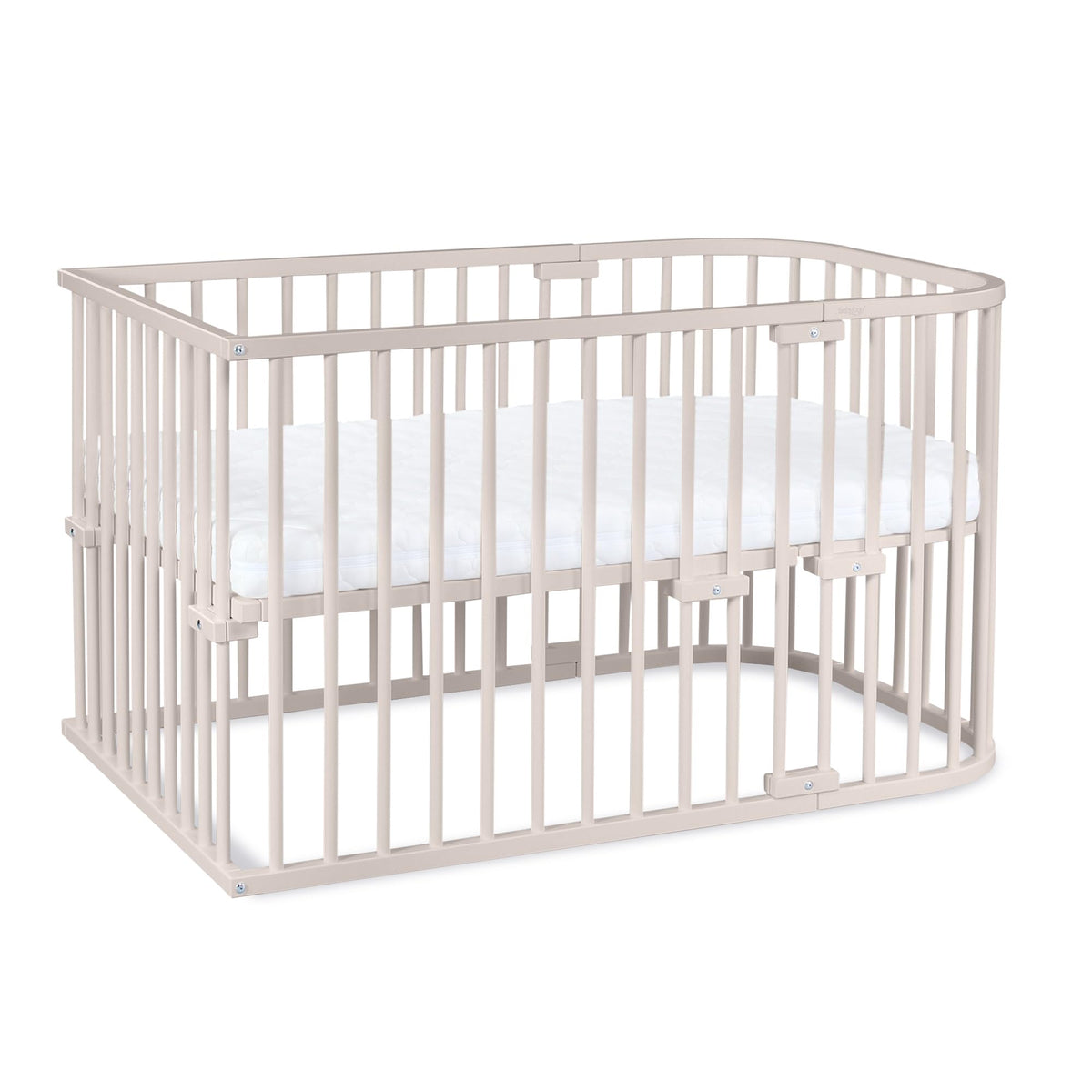 babybay Original Beistellbett aus massivem Buchenholz mit Matratze, höhenverstellbares Babybett für Neugeborene