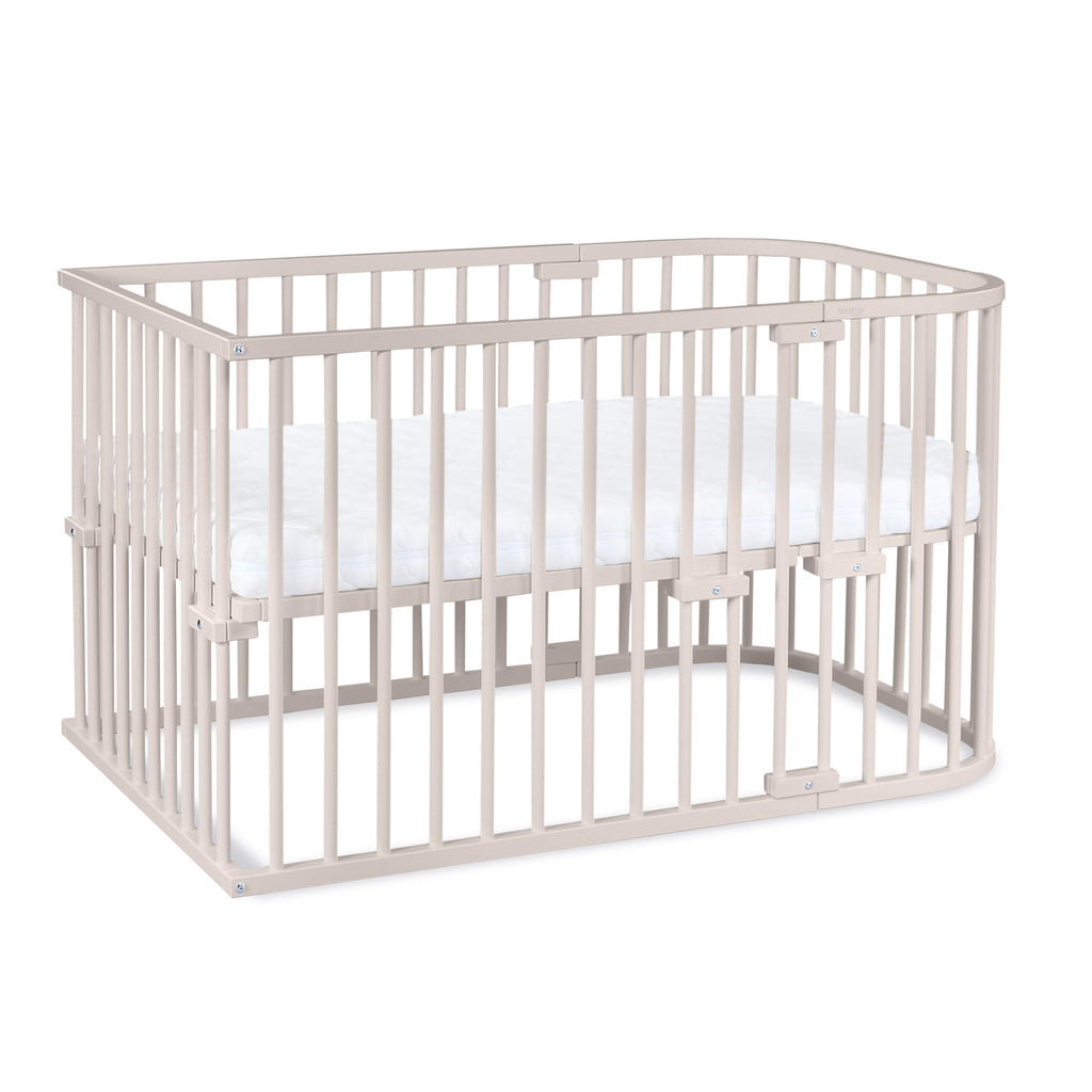babybay Original Beistellbett aus massivem Buchenholz mit Matratze, höhenverstellbares Babybett für Neugeborene