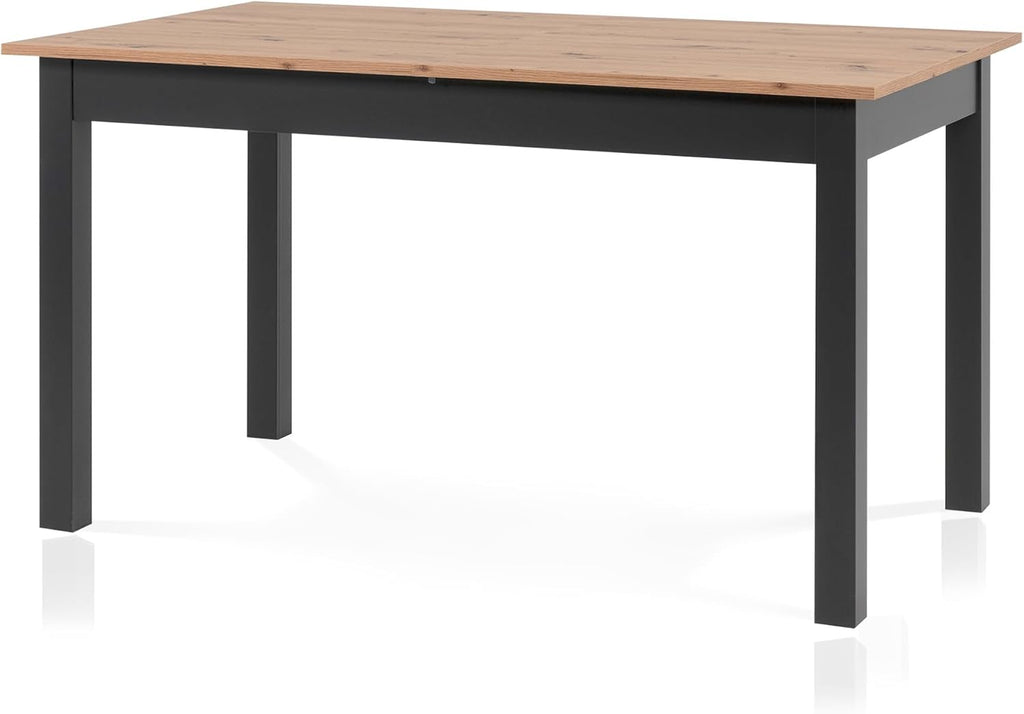 smart Esstisch 140x80 cm Asteiche, Küchentisch ausziehbar bis 180 cm, Esszimmertisch aus Holzwerkstoff inkl. erweiterbare Auszugsplatte, moderner