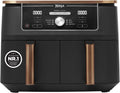 Ninja Foodi MAX Dual Zone Heißluftfritteuse, 9,5L Airfryer, 2 Fächer, mit Zange, Antihaftbeschichtung, spülmaschinenfeste Körbe, 6-in-1