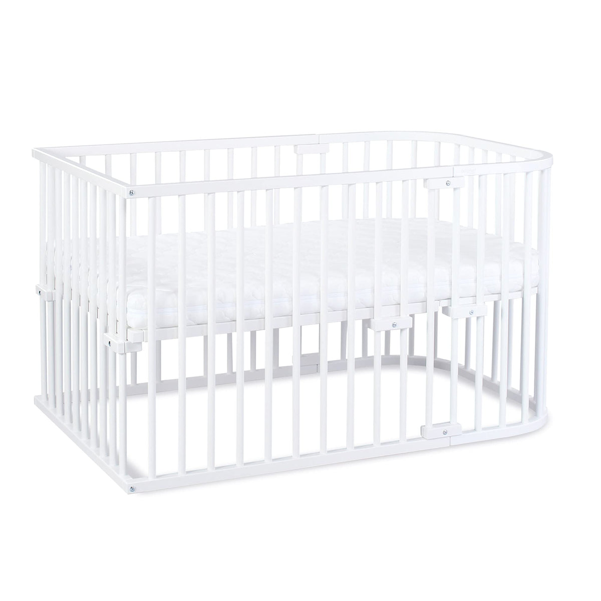 babybay Original Beistellbett aus massivem Buchenholz mit Matratze, höhenverstellbares Babybett für Neugeborene