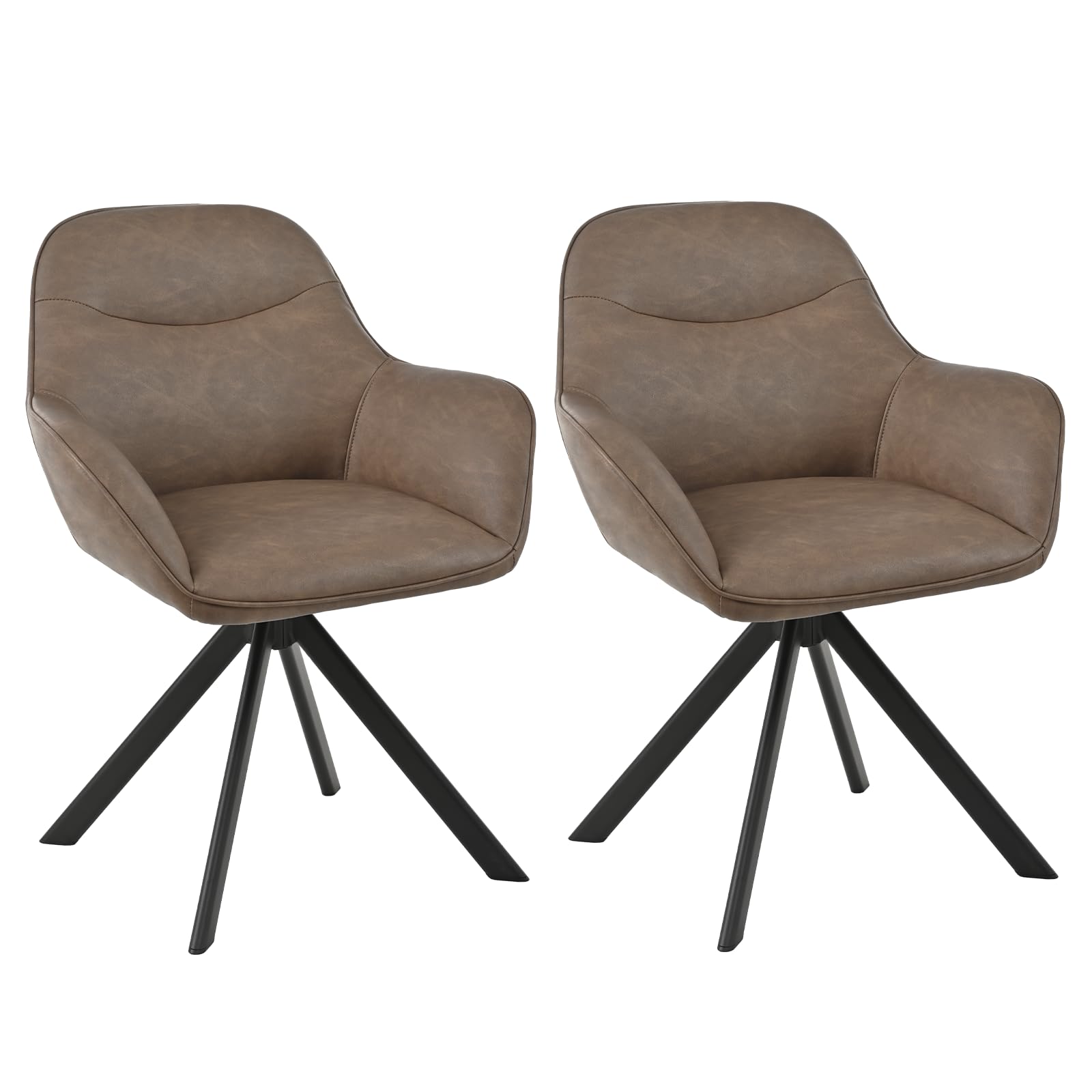 6er Set Esszimmerstühle Drehbar mit Armlehne, 360° Drehstuhl Polsterstuhl Samt Modern Küchenstuhl mit Metallbeine für Esszimmer, Wohnzimmer, Büro
