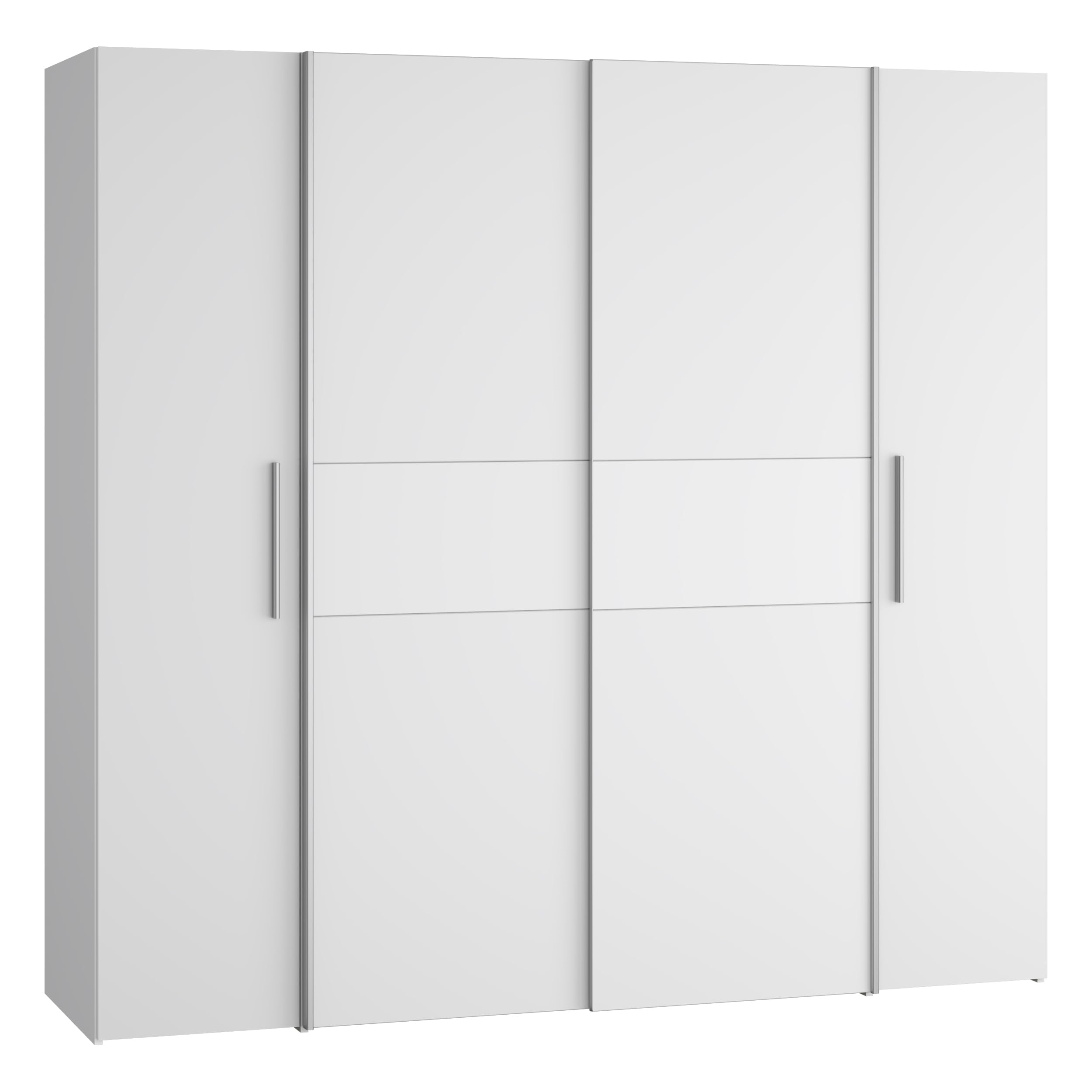 Forte Kalixtus Kleiderschrank 4-türig mit Schwebetüren – Moderner Schlafzimmerschrank mit Kleiderstangen & Einlegeböden