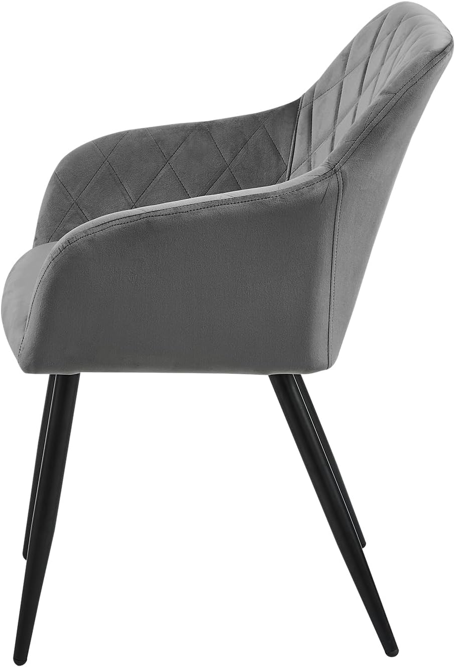 CLIPOP Esszimmerstühle 2er Set, Küchenstühle Grau Samtstoff stühle Polsterstühle mit Armlehne Metallbeine Polstersessel Stühle für Esszimmer Küche