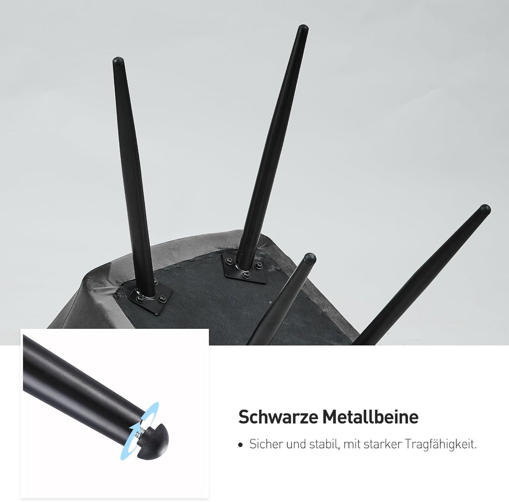 CLIPOP Esszimmerstühle 2er Set, Küchenstühle Grau Samtstoff stühle Polsterstühle mit Armlehne Metallbeine Polstersessel Stühle für Esszimmer Küche