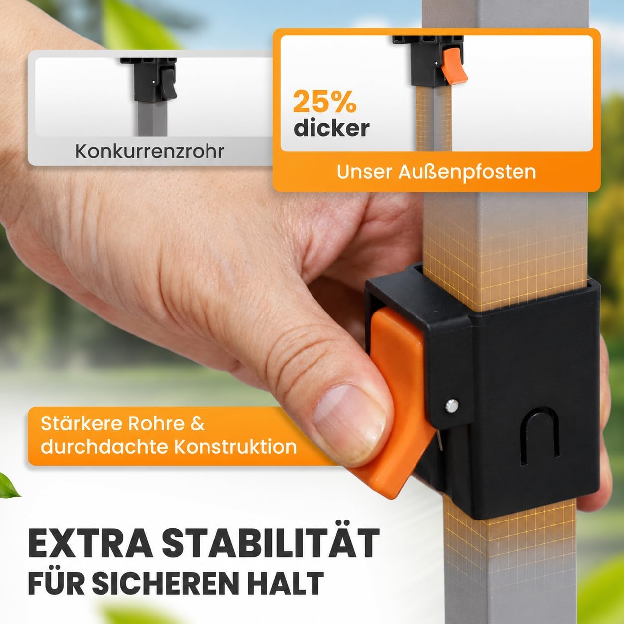 NATURIZ® Pavillon 3x3 Wasserdicht Stabil und UV 50+ Schutz - Faltpavillon mit Seitenwänden - Pop Up Zelt für Garten, Camping, Marktstand & Partyzelt