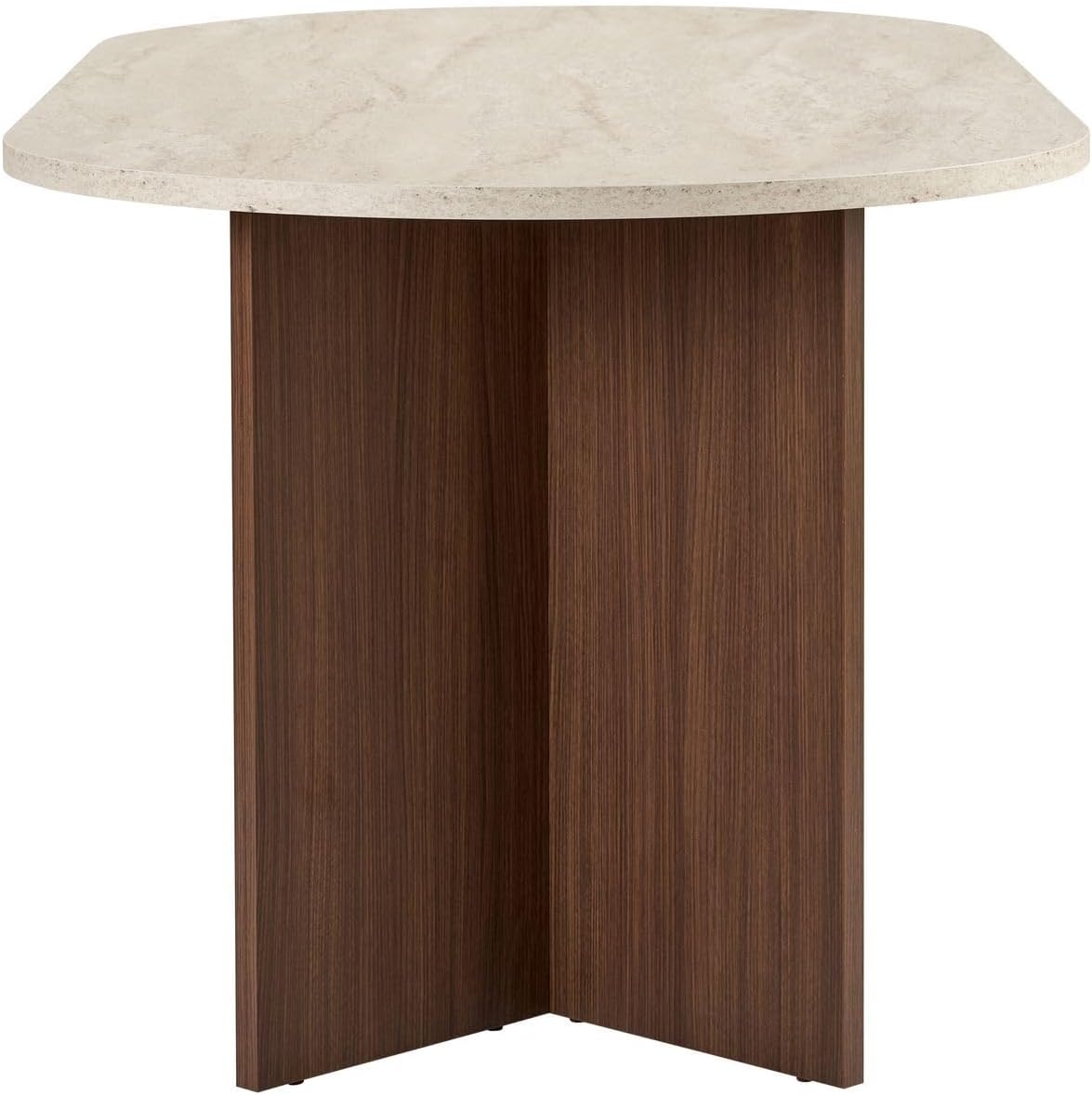 Moderner Esstisch, 180 x 90 x 75 cm, Travertine & Walnuss-Farben | 100% melaminbeschichtete Spanplatte, 25 mm Stärke | stilvolles & langlebiges