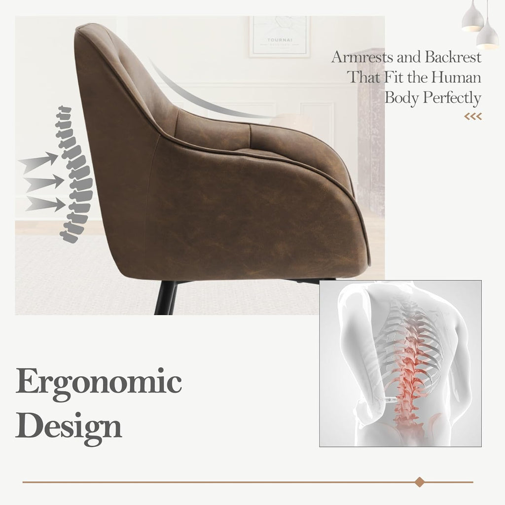 WOLTU Esszimmerstühle 4er Set, für Esszimmer Wohnzimmer, ergonomische Küchenstühle gepolstert mit Armlehnen, Metallbeinen, Sitzfläche aus