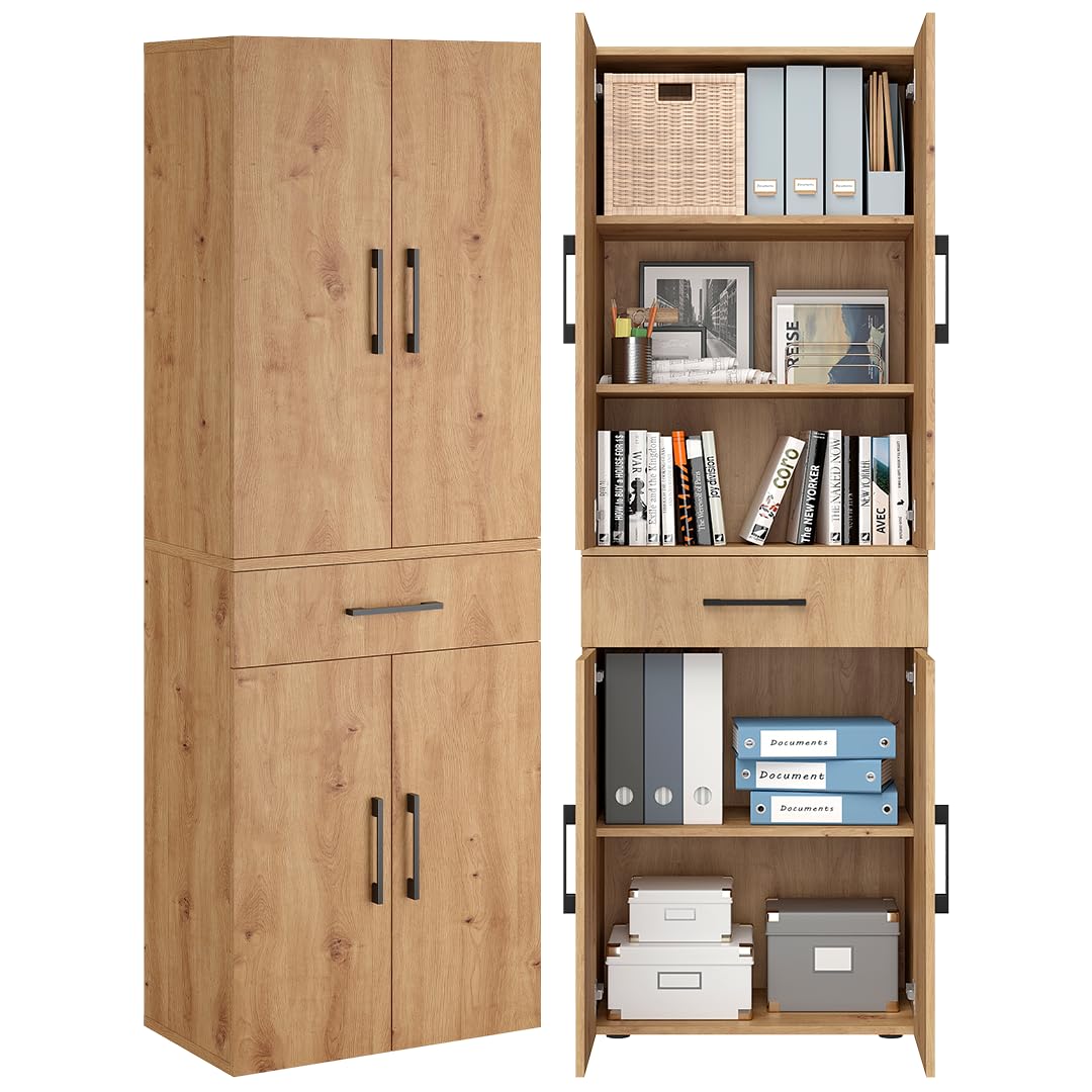 Bellamio Apol Besenschrank 60 cm breit, Weiß, Staubsaugerfach, Stauraum
