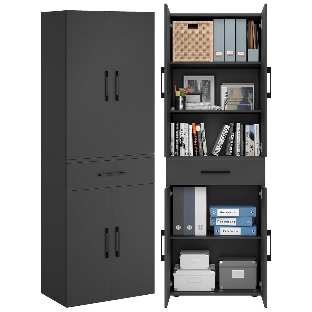 Bellamio Apol Besenschrank 60 cm breit, Weiß, Staubsaugerfach, Stauraum