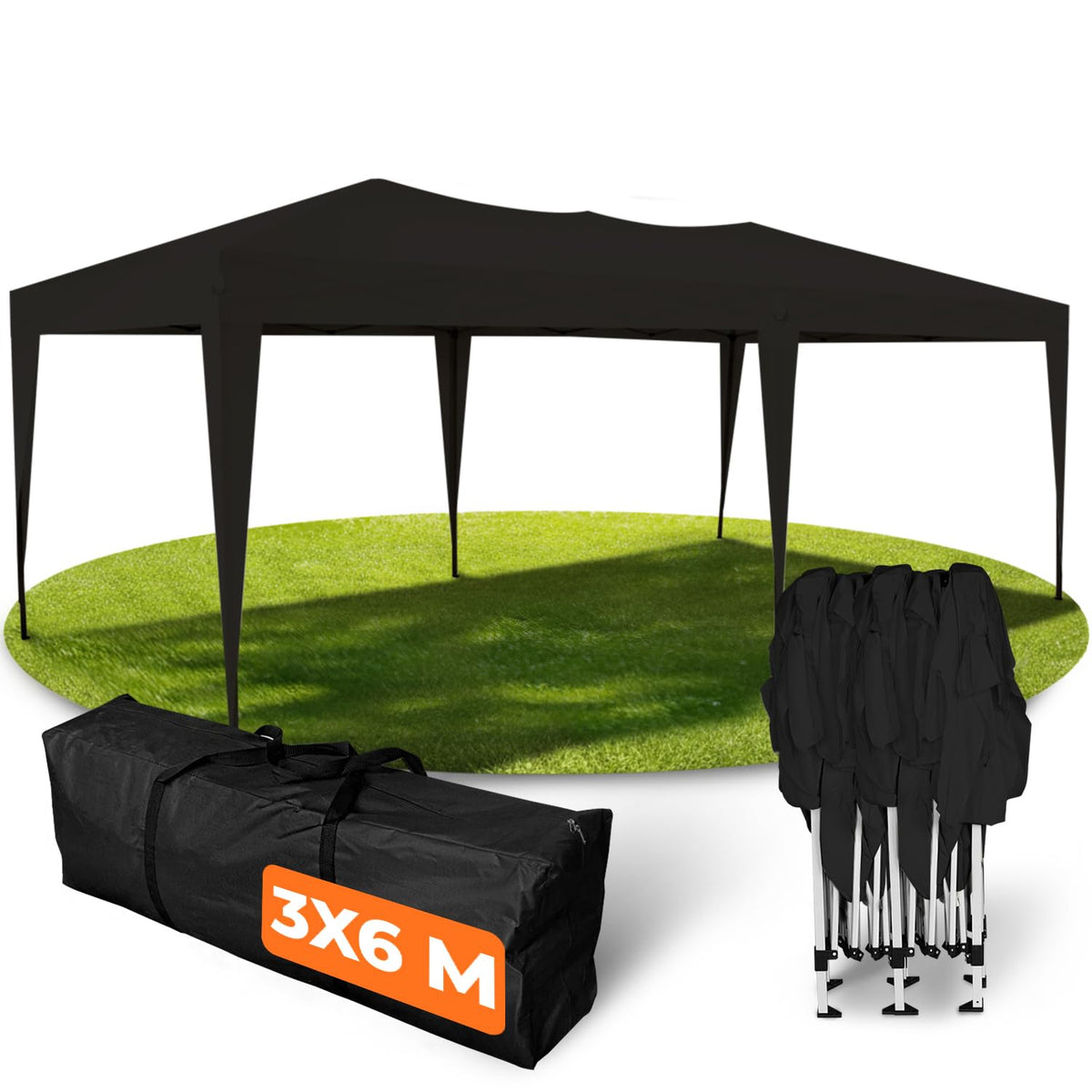 Kronenburg Faltpavillon wasserdicht Dachmaß 3 x 3 m UV Schutz 50+ Pavillon in Champagner mit 4 Seitenteilen