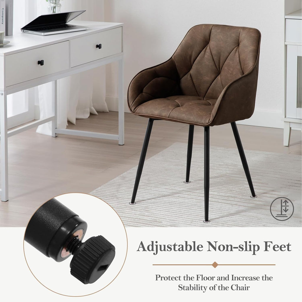 WOLTU Esszimmerstühle 4er Set, für Esszimmer Wohnzimmer, ergonomische Küchenstühle gepolstert mit Armlehnen, Metallbeinen, Sitzfläche aus