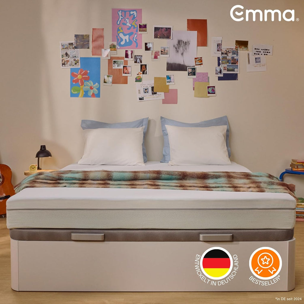 Emma One+ Matratze H2/H3, 3-Zonen Memory-Foam-Matratze mit atmungsaktivem Bezug, ergonomischer Schlafkomfort