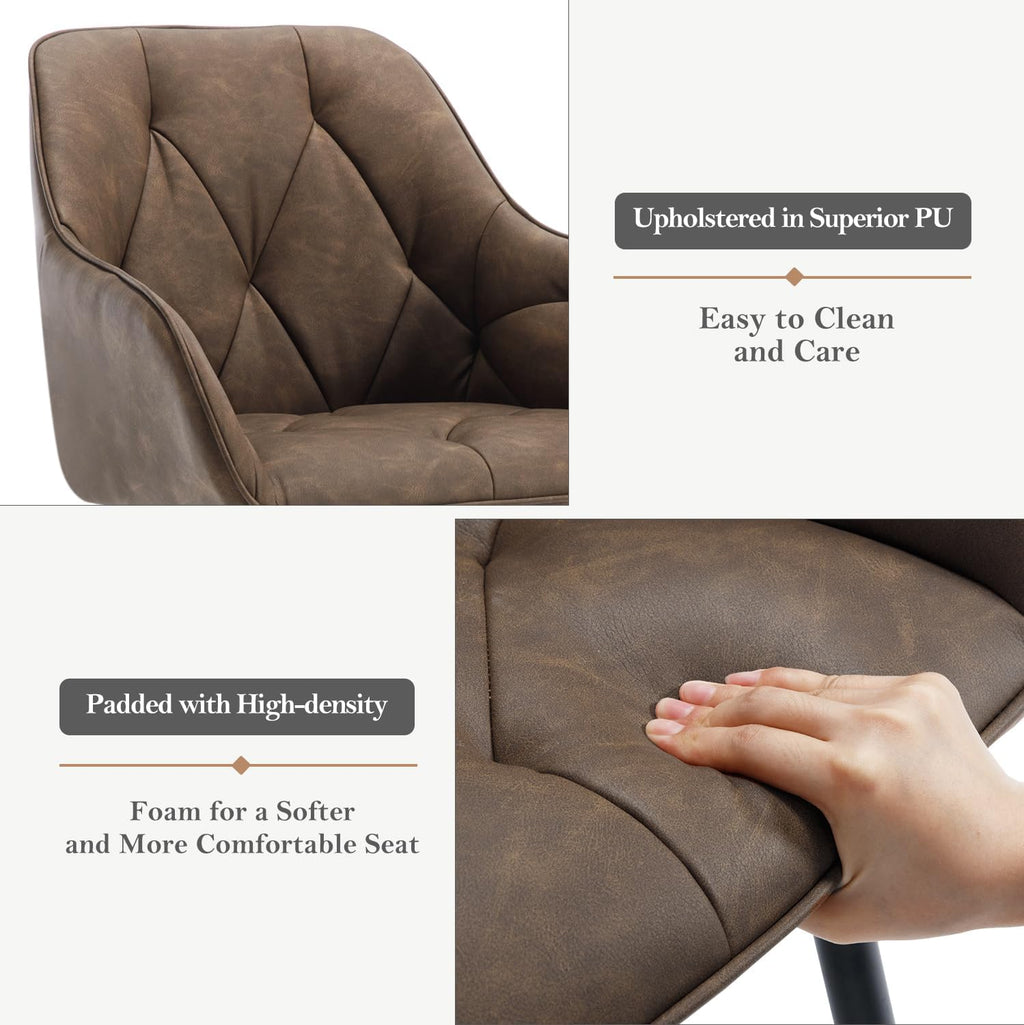 WOLTU Esszimmerstühle 4er Set, für Esszimmer Wohnzimmer, ergonomische Küchenstühle gepolstert mit Armlehnen, Metallbeinen, Sitzfläche aus