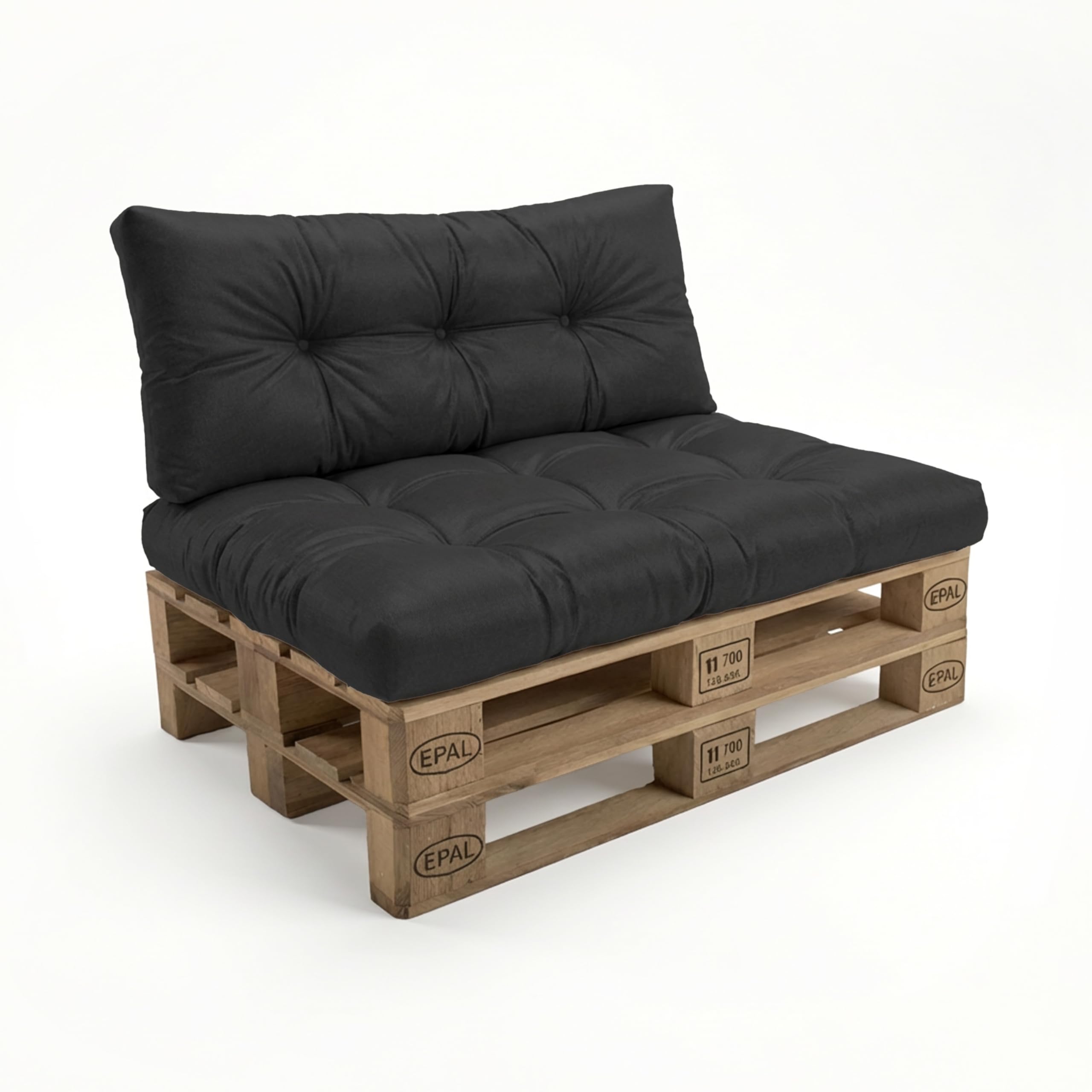 POKAR Palettenkissen Wasserabweisend Palettenauflagen Palettenmöbel Palettensofa 8er Set: Sitzkissen 120x80 + Rückenlehne 120x40, Anthrazit