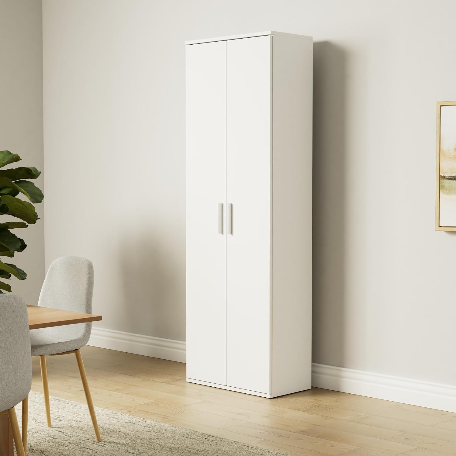 mokebo Mehrzweckschrank Besenschrank (60x180 cm) 'Der Lange' Made in Germany aus Holz auch als Haushaltsschrank Putzschrank Vorratsschrank