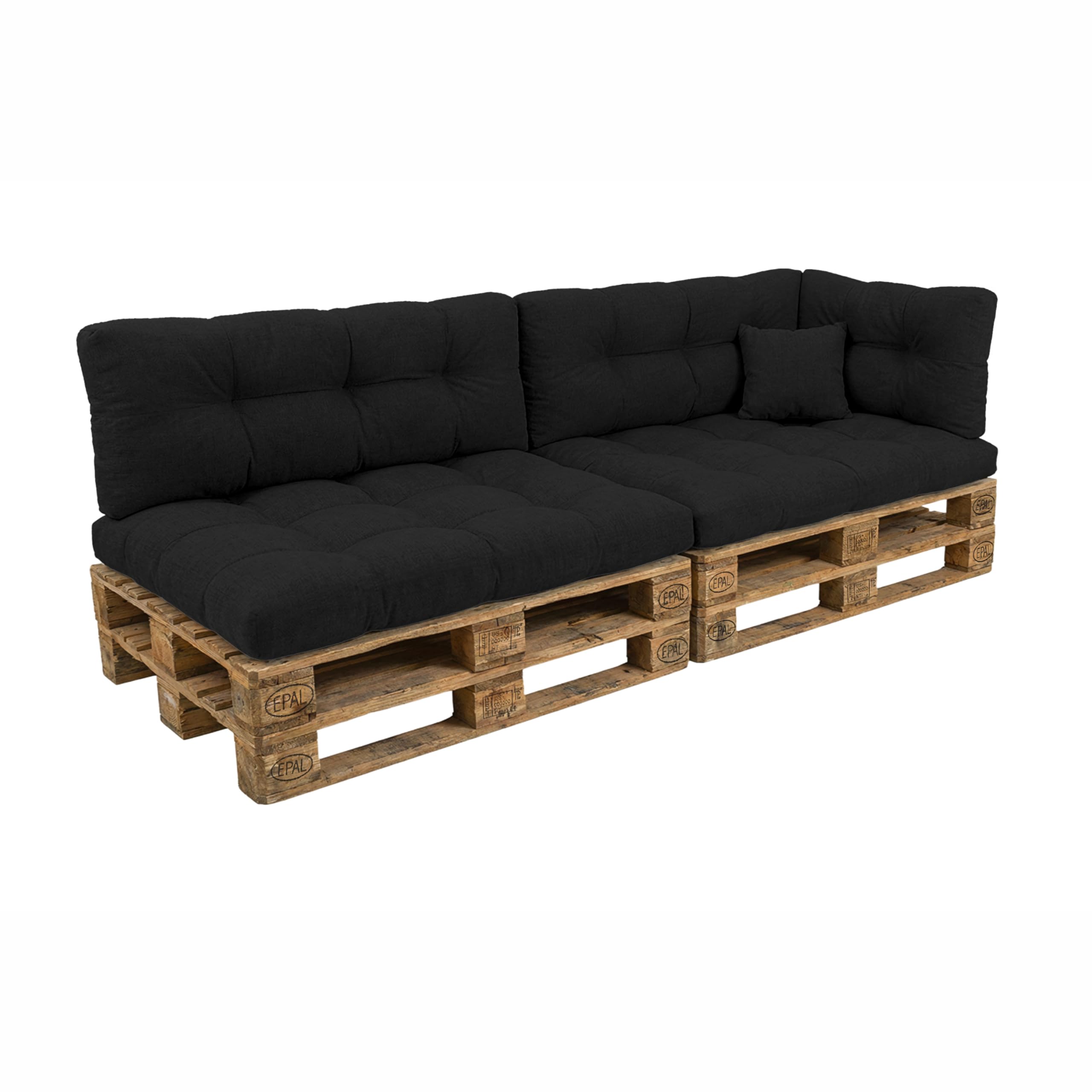 POKAR Palettenkissen Wasserabweisend Palettenauflagen Palettenmöbel Palettensofa 8er Set: Sitzkissen 120x80 + Rückenlehne 120x40, Anthrazit