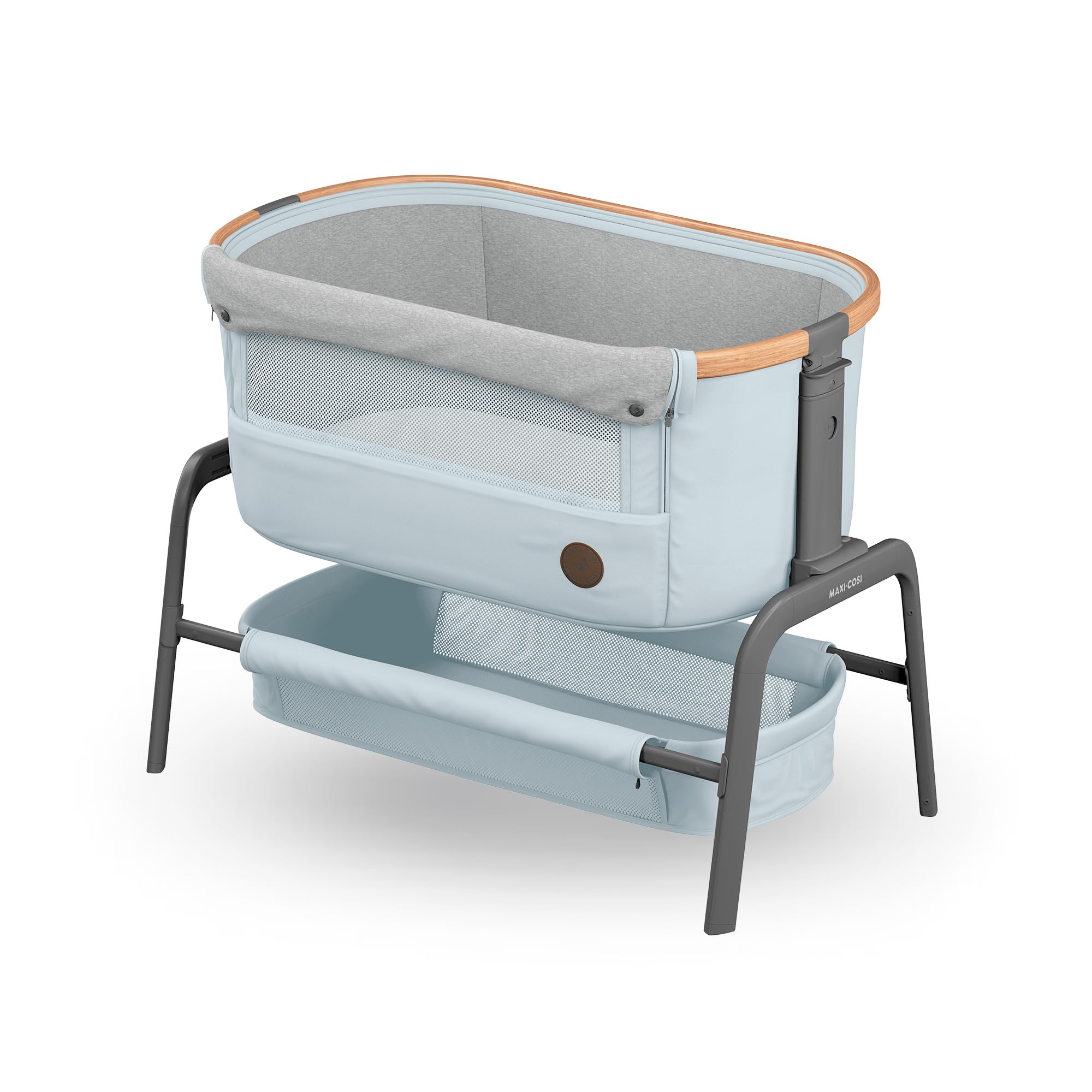 Maxi Cosi Iora² Baby Stubenbett, 0–6 kg (9 kg), Klappbares und Leichtes Beistellbett Baby, 5 cm CloudCore-Matratze, 5 Höhenstufen, 2 Leichtgängige