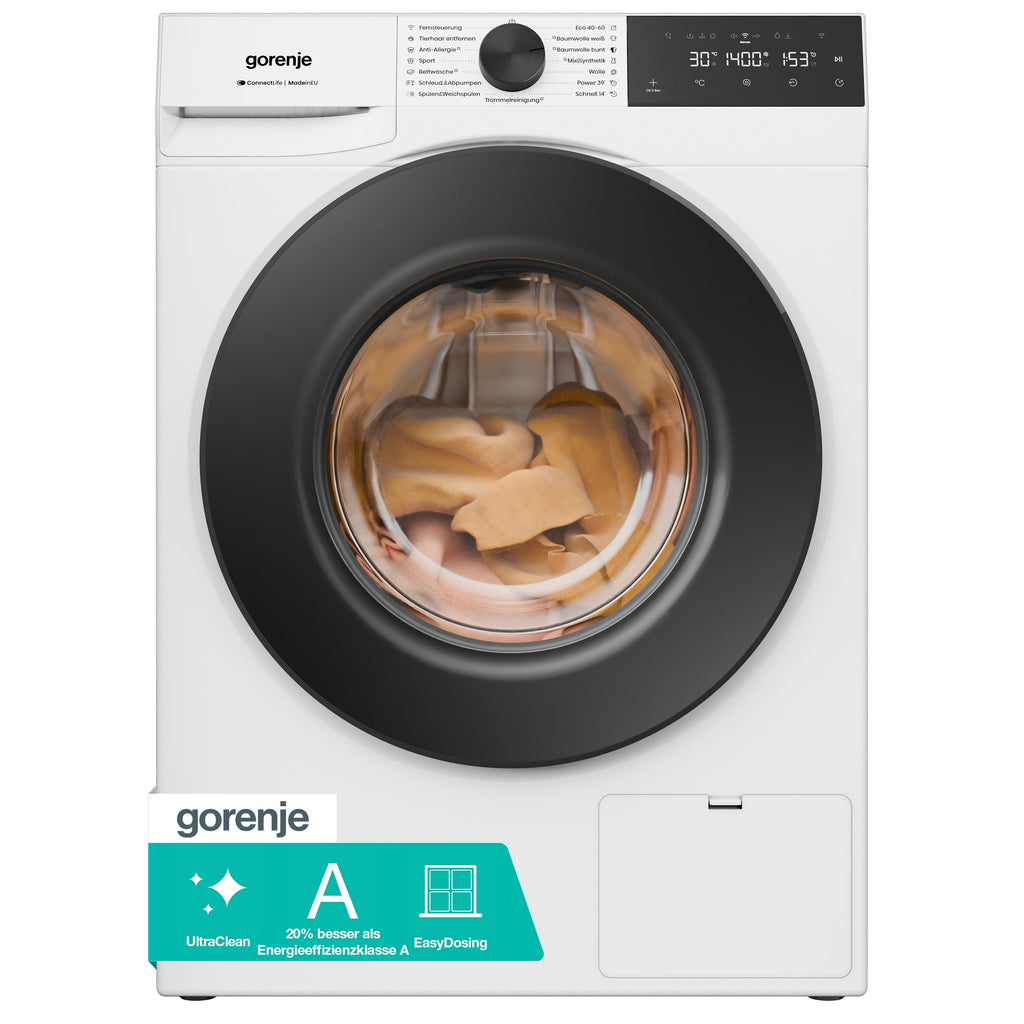 Gorenje WGAM474A Waschmaschine mit Dampffunktion /7 KG /1400 U-Min/ConnectLife /15 Programme/UltraClean/EasyDosing/SteamTech/Inverter PowerDrive /20%