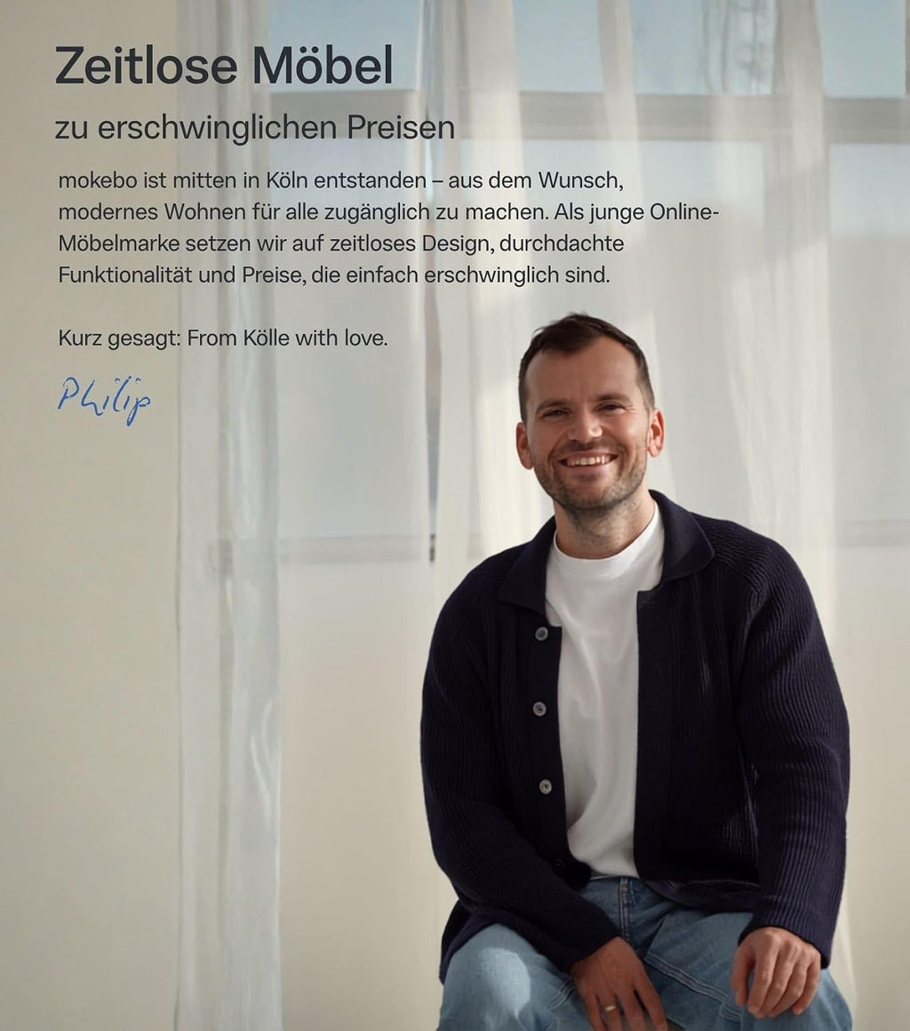 mokebo Mehrzweckschrank Besenschrank (60x180 cm) 'Der Lange' Made in Germany aus Holz auch als Haushaltsschrank Putzschrank Vorratsschrank