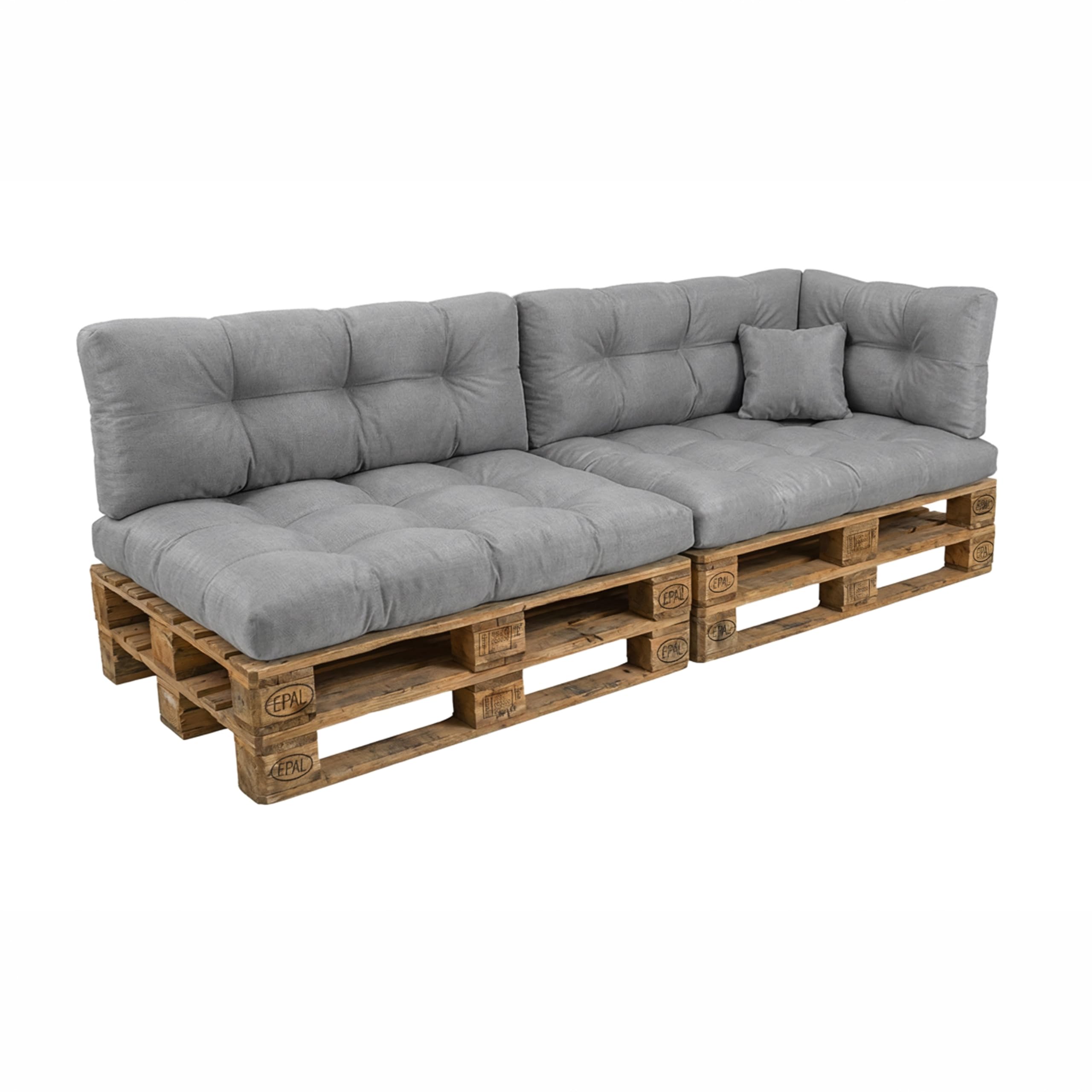 POKAR Palettenkissen Wasserabweisend Palettenauflagen Palettenmöbel Palettensofa 8er Set: Sitzkissen 120x80 + Rückenlehne 120x40, Anthrazit