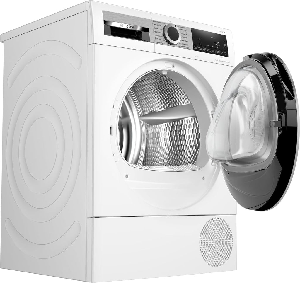 Bosch WQG235D00, Serie 6, Wärmepumpentrockner 8 kg, Schneller getrocknete Wäsche, Auto Dry, Option Halbe Beladung, Sensitive Drying-System