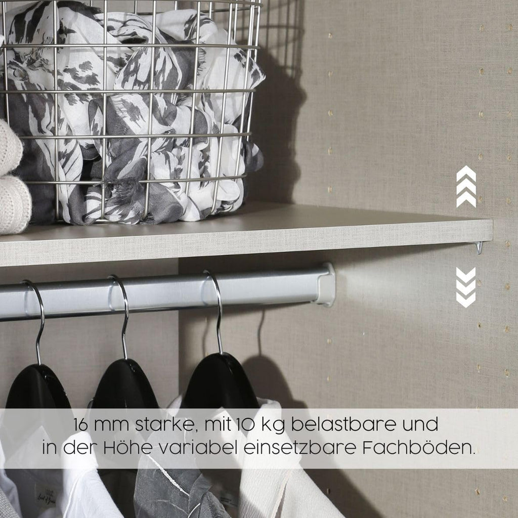 Rauch Möbel Celle Kleiderschrank Weiß Hochglanz, 3-türiger Drehtürenschrank mit 6 Schubladen, Kleiderschrank für Schlafzimmer