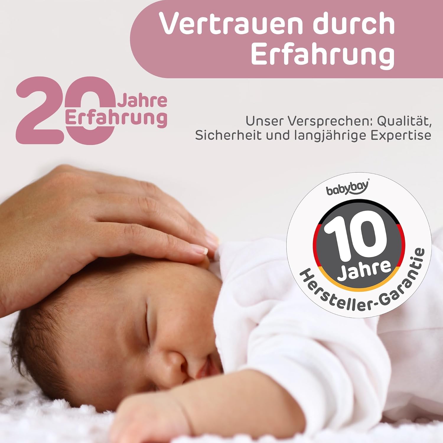babybay Original Beistellbett aus massivem Buchenholz mit Matratze, höhenverstellbares Babybett für Neugeborene