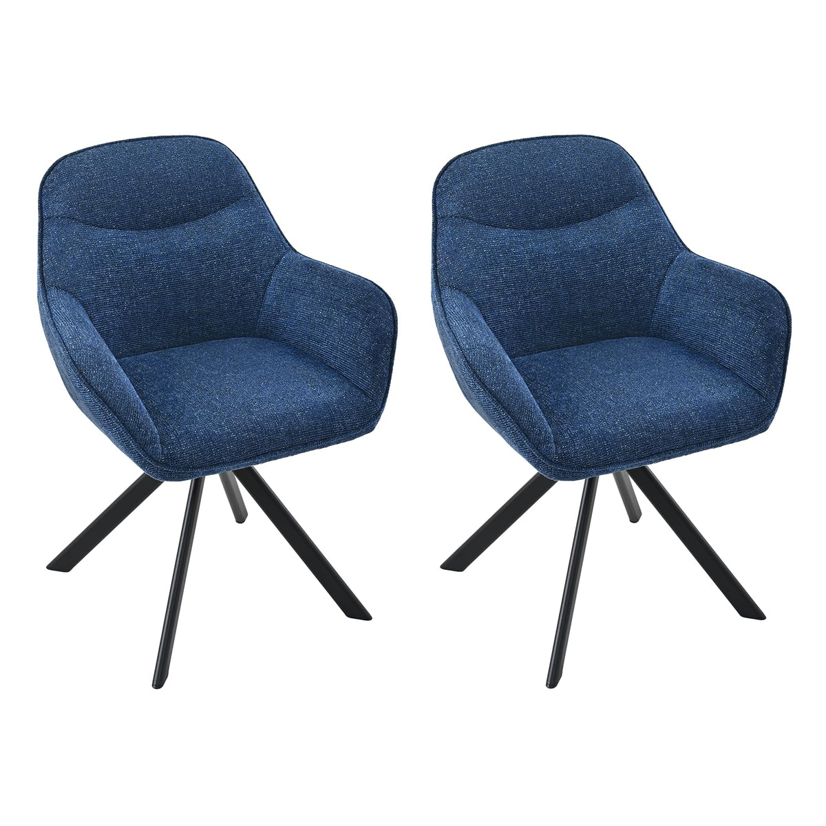 6er Set Esszimmerstühle Drehbar mit Armlehne, 360° Drehstuhl Polsterstuhl Samt Modern Küchenstuhl mit Metallbeine für Esszimmer, Wohnzimmer, Büro
