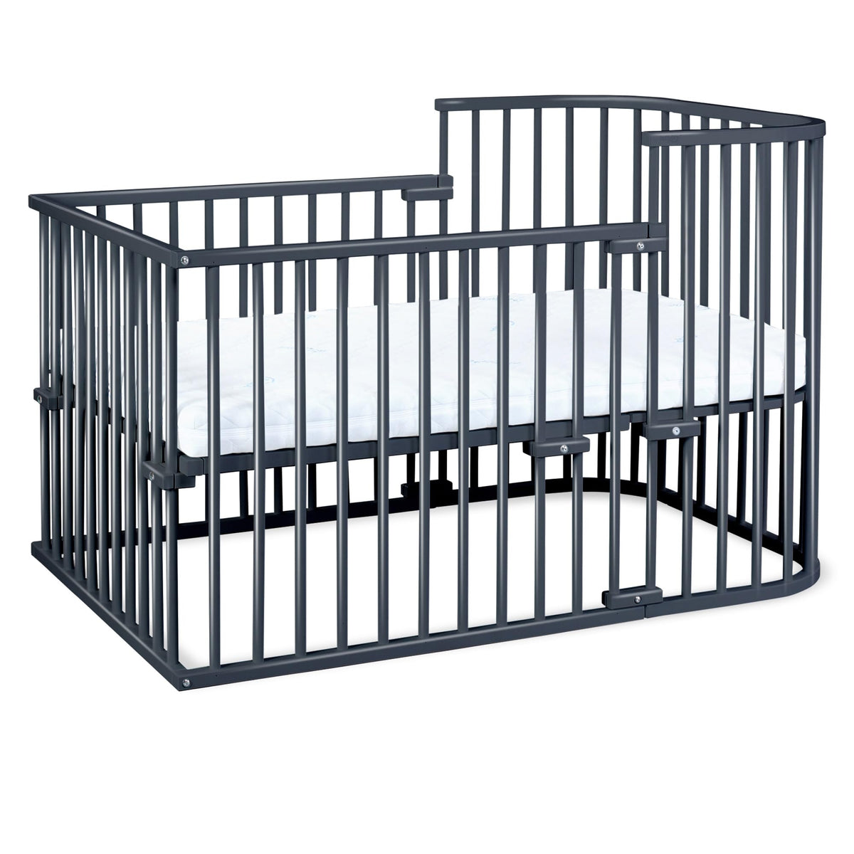 babybay Original Beistellbett aus massivem Buchenholz mit Matratze, höhenverstellbares Babybett für Neugeborene