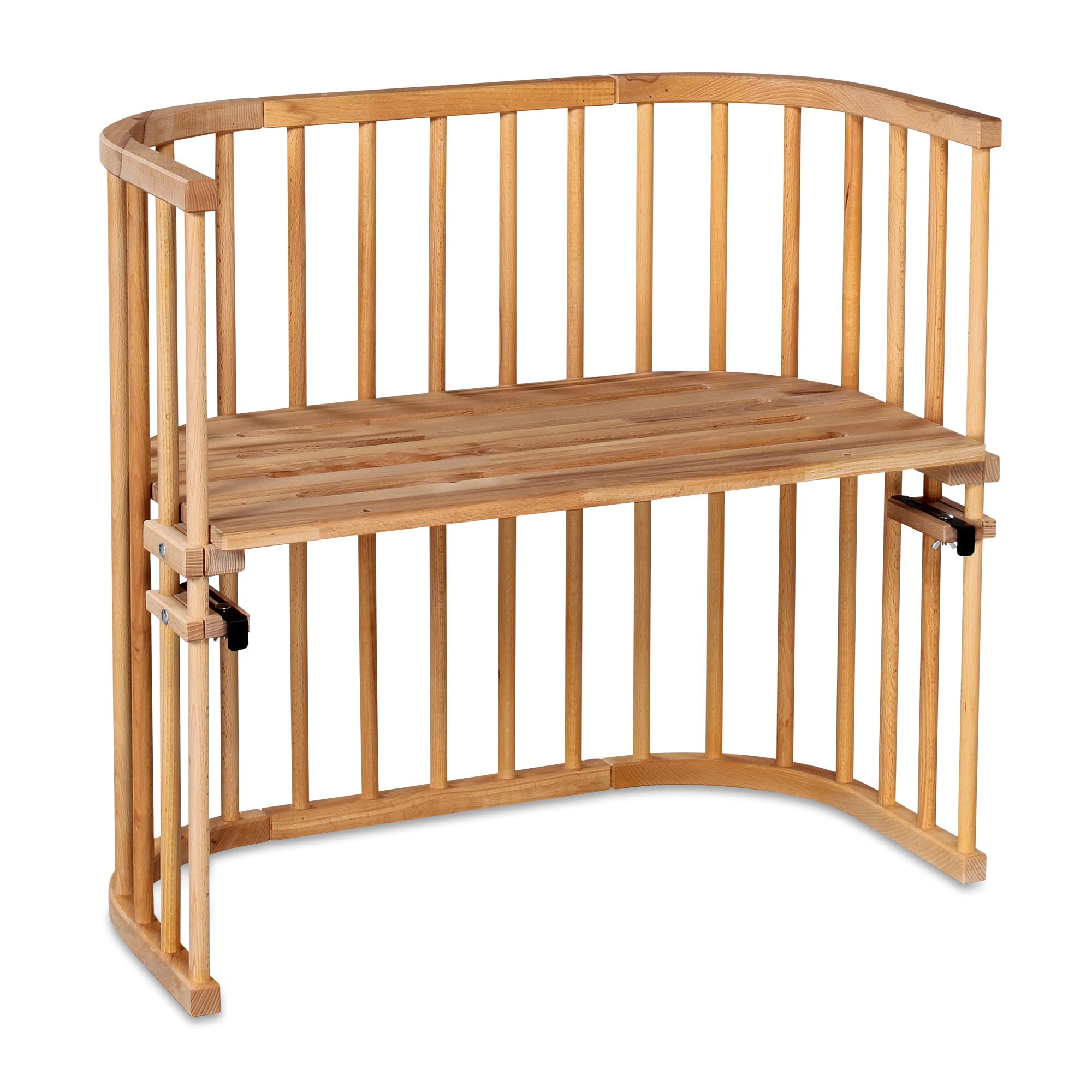 babybay Original Beistellbett aus massivem Buchenholz mit Matratze, höhenverstellbares Babybett für Neugeborene