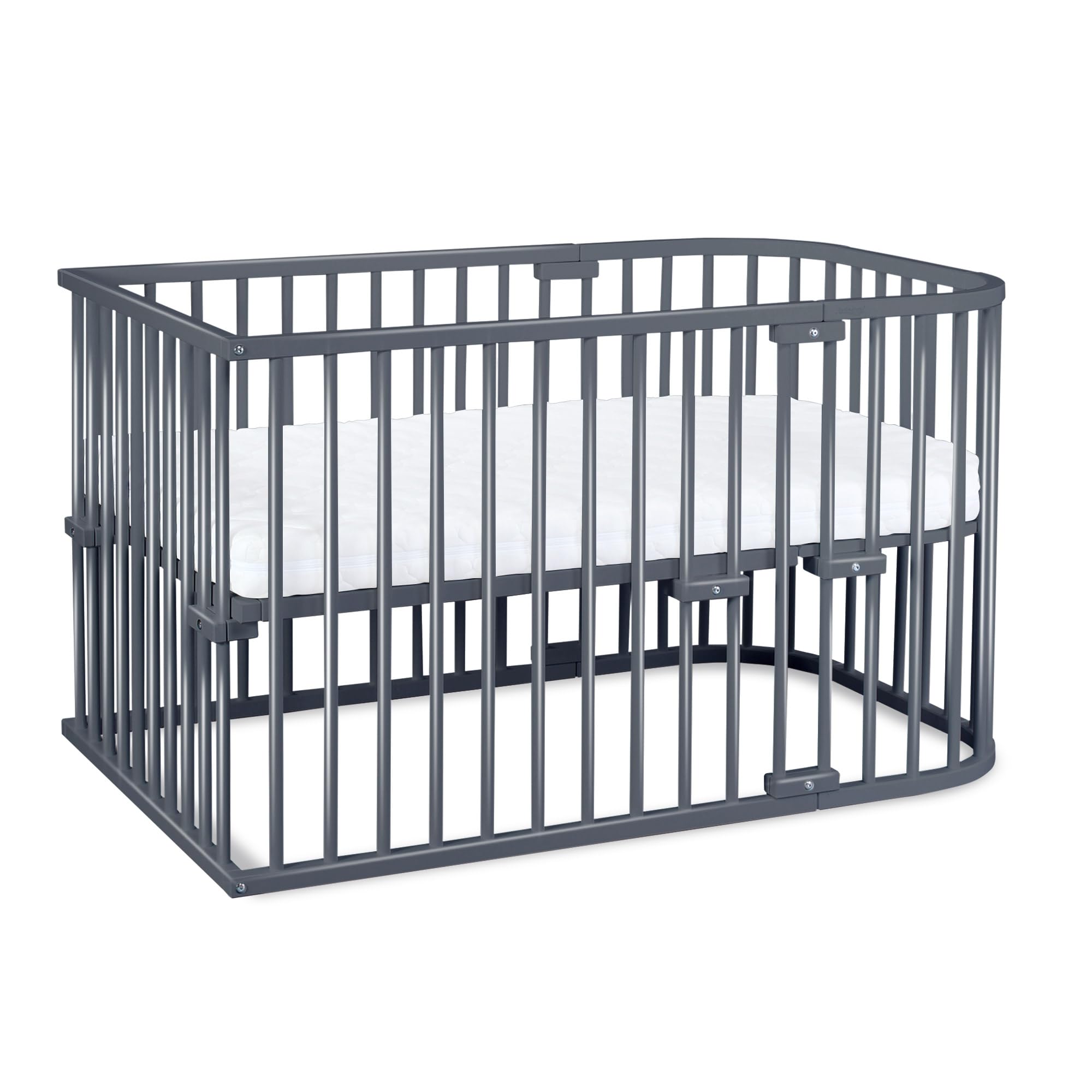 babybay Original Beistellbett aus massivem Buchenholz mit Matratze, höhenverstellbares Babybett für Neugeborene