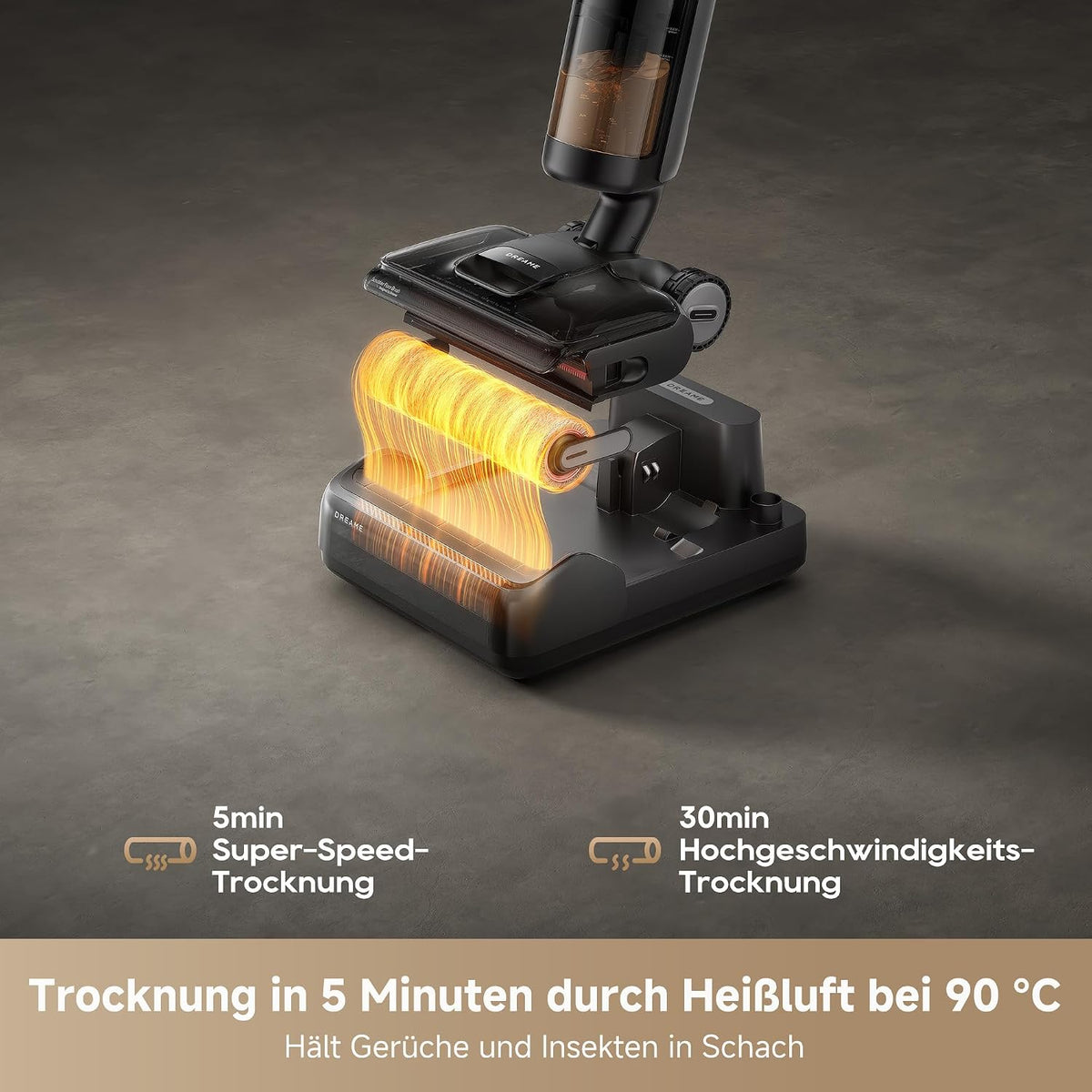 dreame H12 Pro FlexReach Nass- und Trockensauger, Flaches 180°-Design, Trocknung in 5 Minuten, 18.000 Pa Saugkraft, 90 °C Heißwäsche