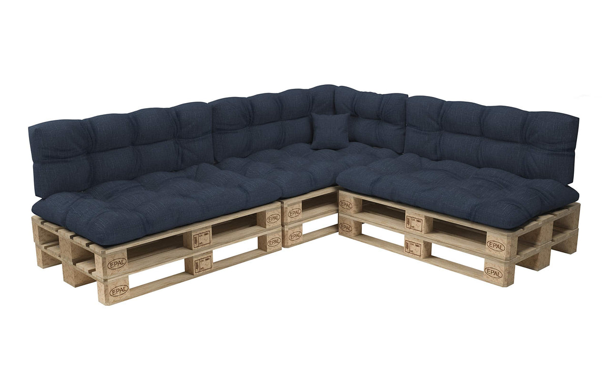 POKAR Palettenkissen Wasserabweisend Palettenauflagen Palettenmöbel Palettensofa 8er Set: Sitzkissen 120x80 + Rückenlehne 120x40, Anthrazit