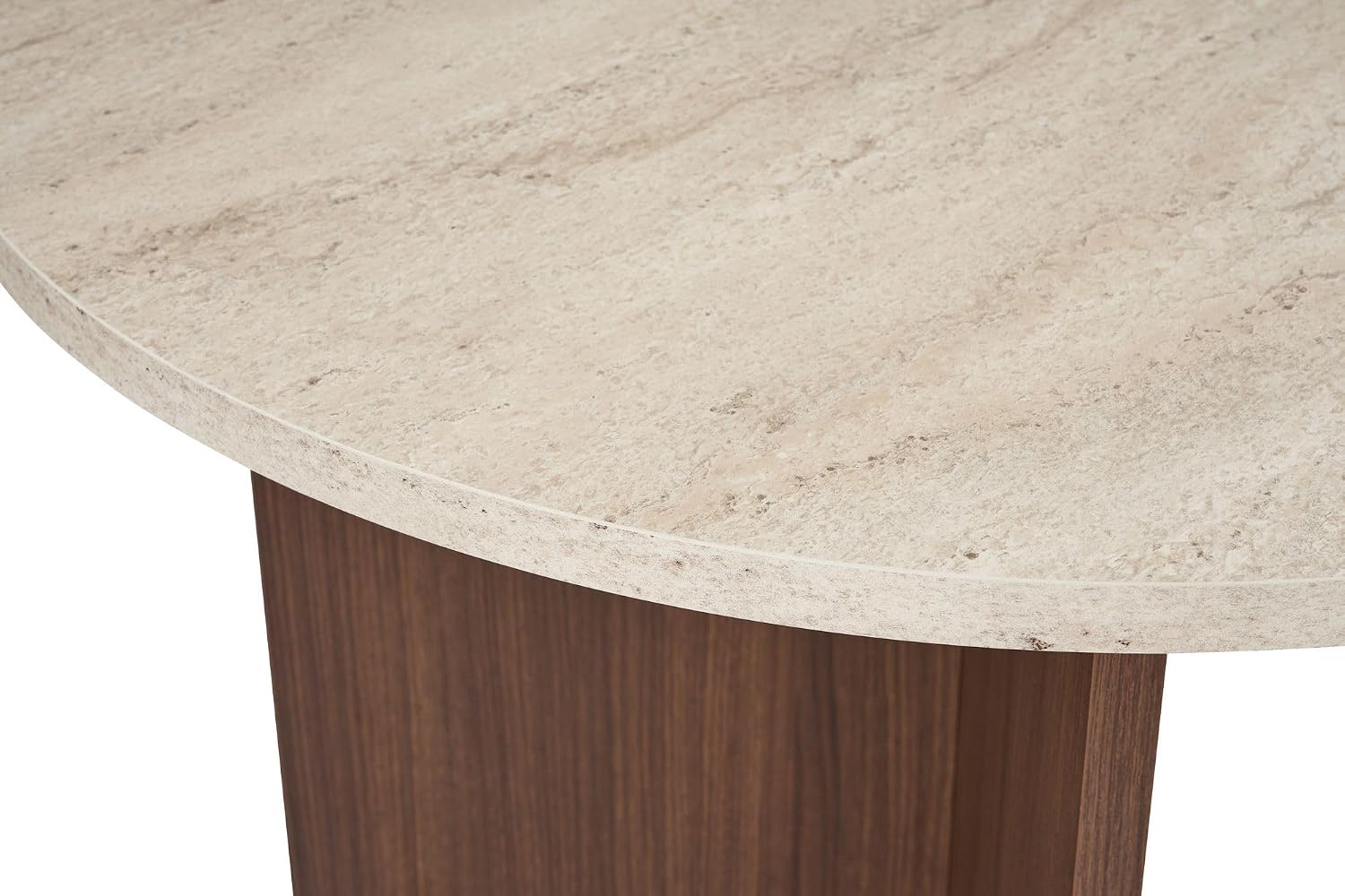 Moderner Esstisch, 180 x 90 x 75 cm, Travertine & Walnuss-Farben | 100% melaminbeschichtete Spanplatte, 25 mm Stärke | stilvolles & langlebiges