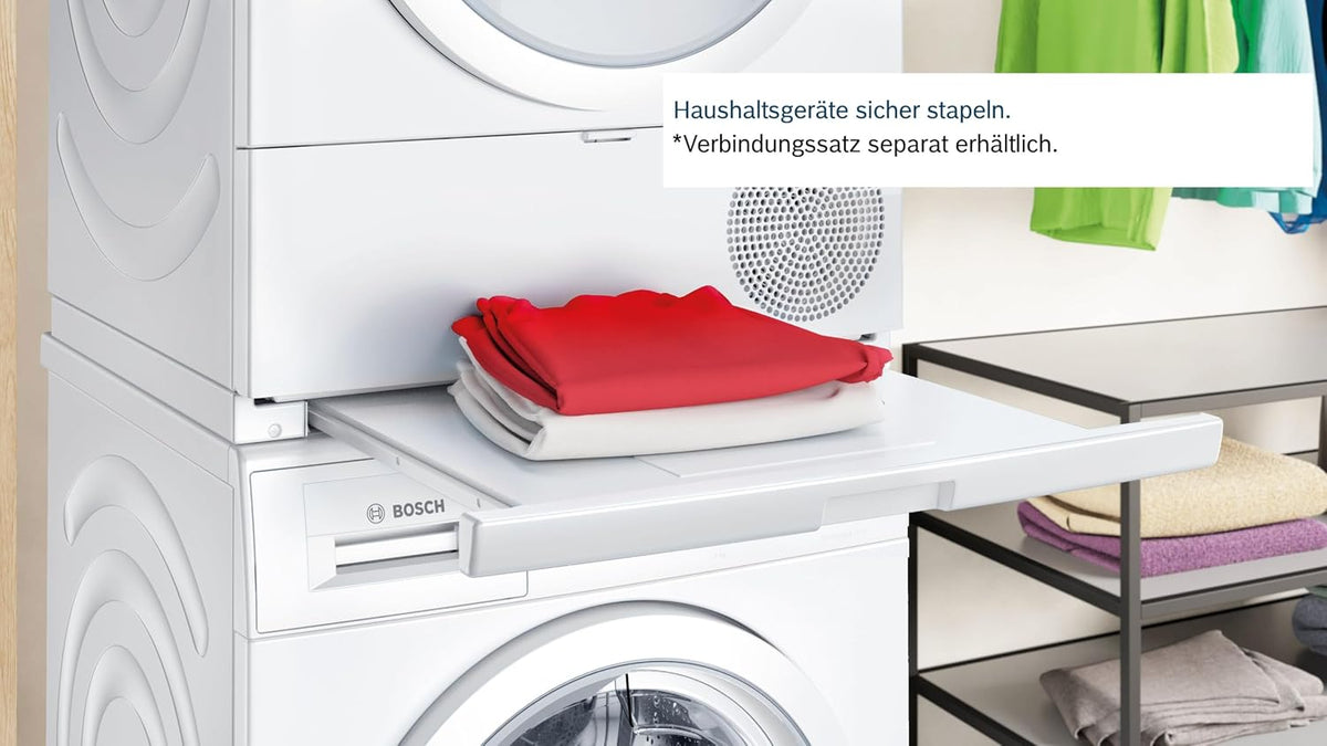 Bosch WQG235D00, Serie 6, Wärmepumpentrockner 8 kg, Schneller getrocknete Wäsche, Auto Dry, Option Halbe Beladung, Sensitive Drying-System