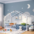 Bellabino Bia Kinderbett 120x200 cm, Bodenbett, Weiß, mit Rausfallschutz