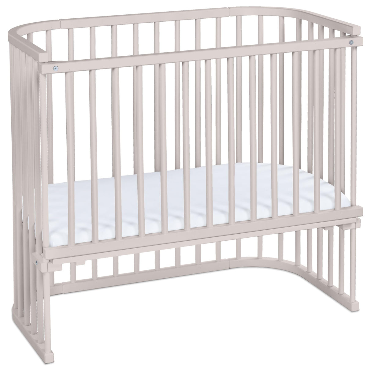 babybay Original Beistellbett aus massivem Buchenholz mit Matratze, höhenverstellbares Babybett für Neugeborene