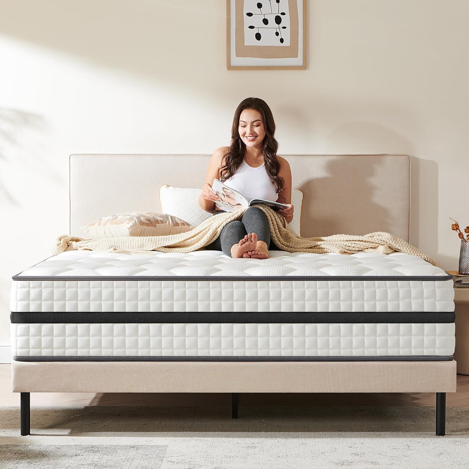 Twirest Matratze 140x200 cm H3 – 7-Zonen Taschenfederkernmatratze 20 cm mit Memory-Schaum, Mikrofaserbezug & ergonomischer Unterstützung