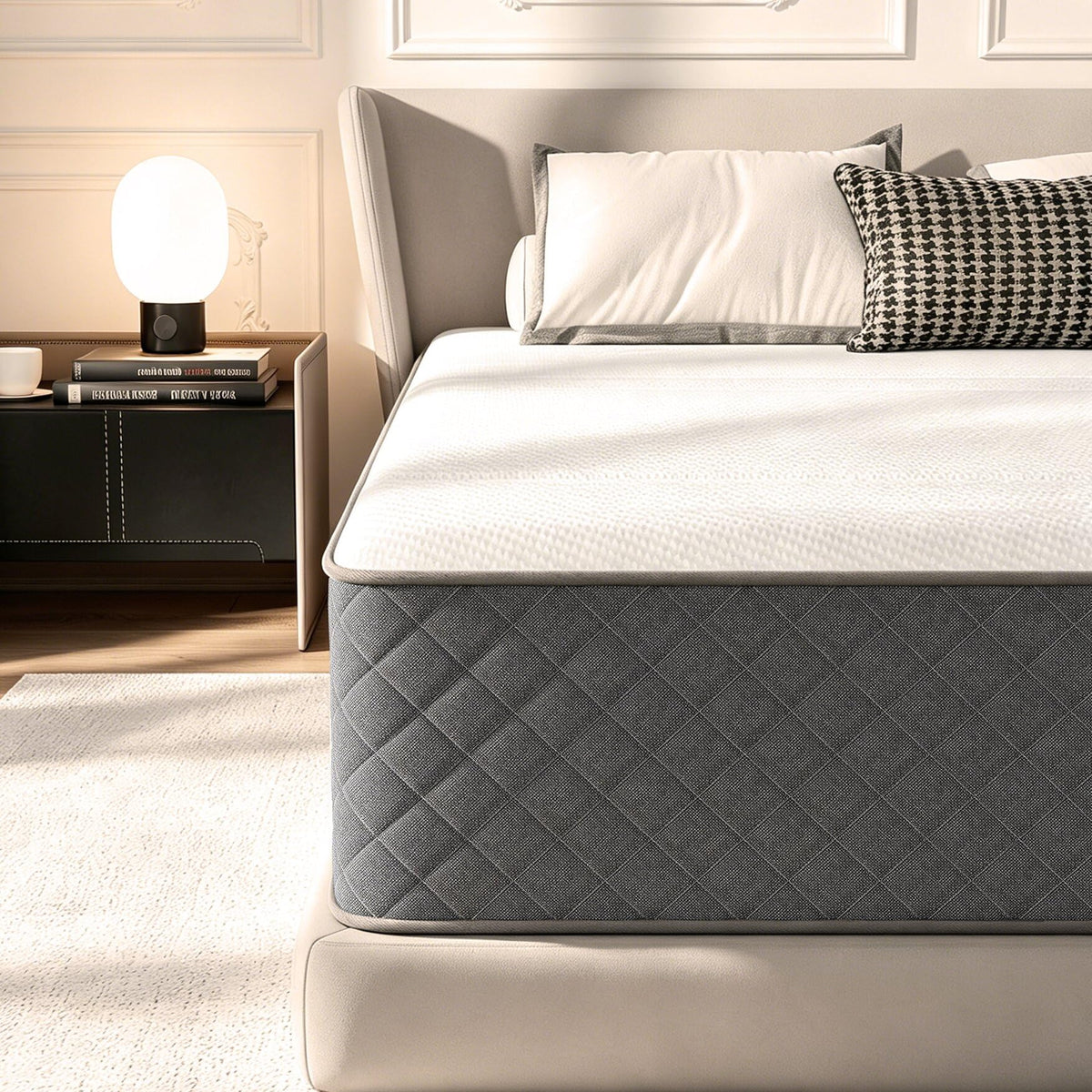 Matratze 180x200, Höhe 25cm mit Oeko-TEX Zertifiziert, Härtegrad H3 und H4, 7 Zonen Taschenfederkernmatratze mit Komfortschaum, Gewebe mit weicher